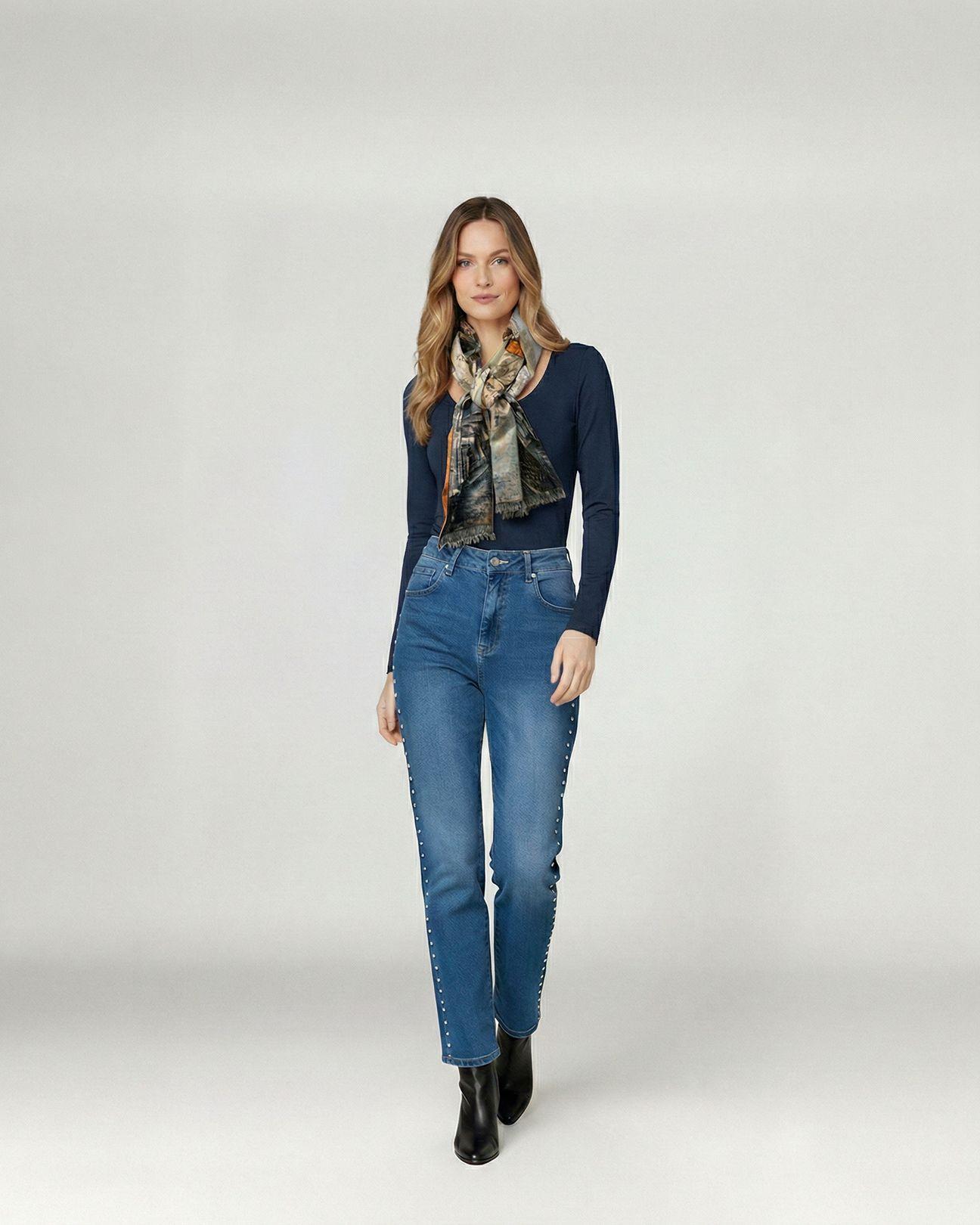 Echarpe Mujer Paulina Taupe Lineatre-2