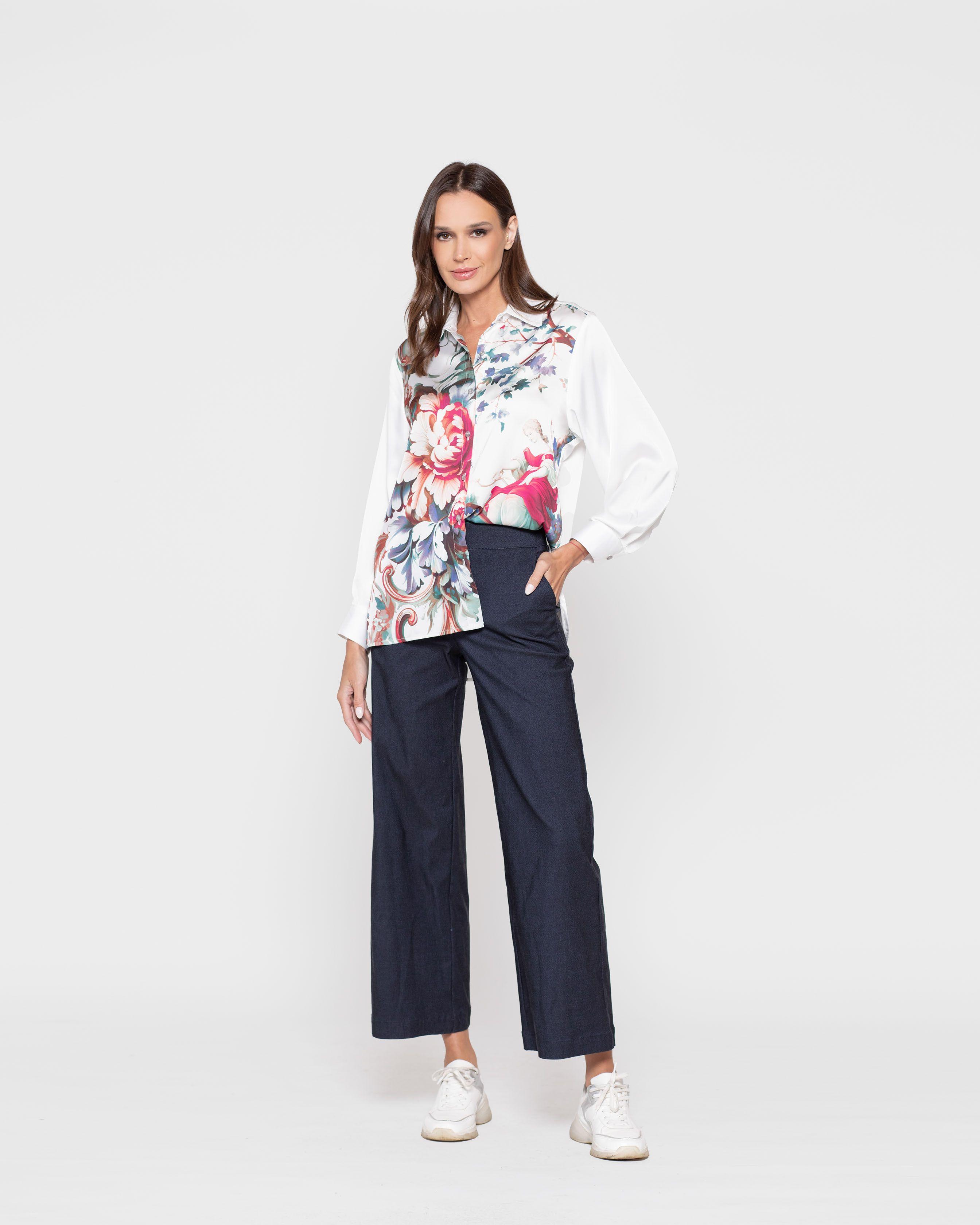 Blusa Mujer Margarita Azul Ludovica-0
