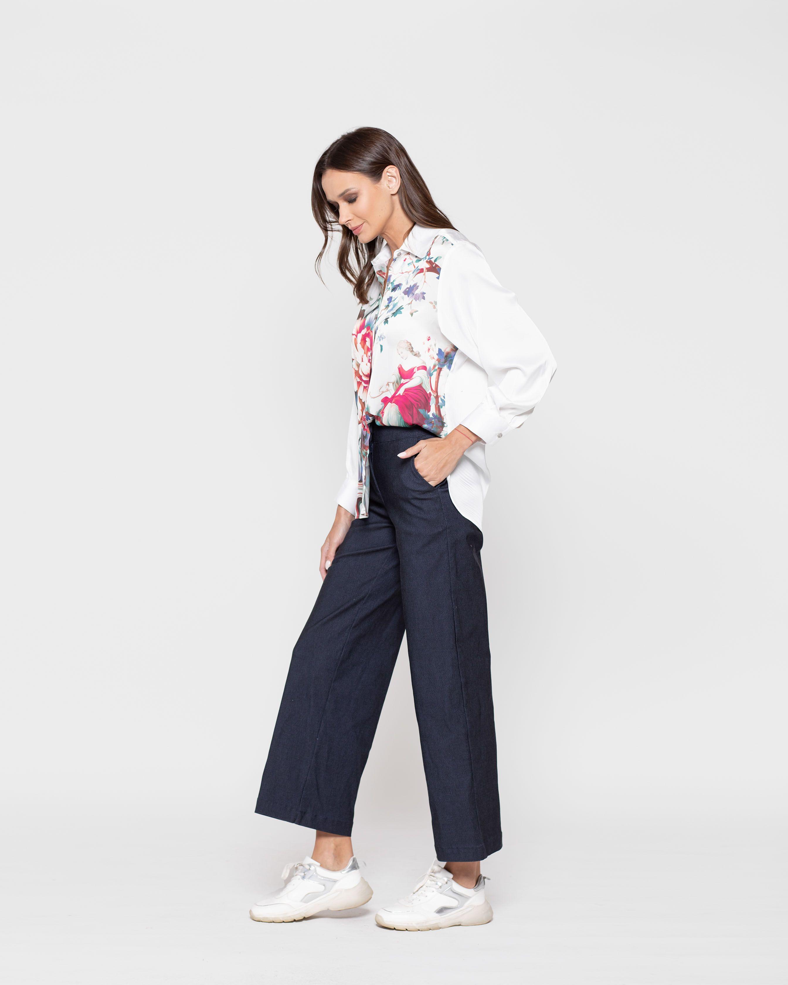 Blusa Mujer Margarita Azul Ludovica-1