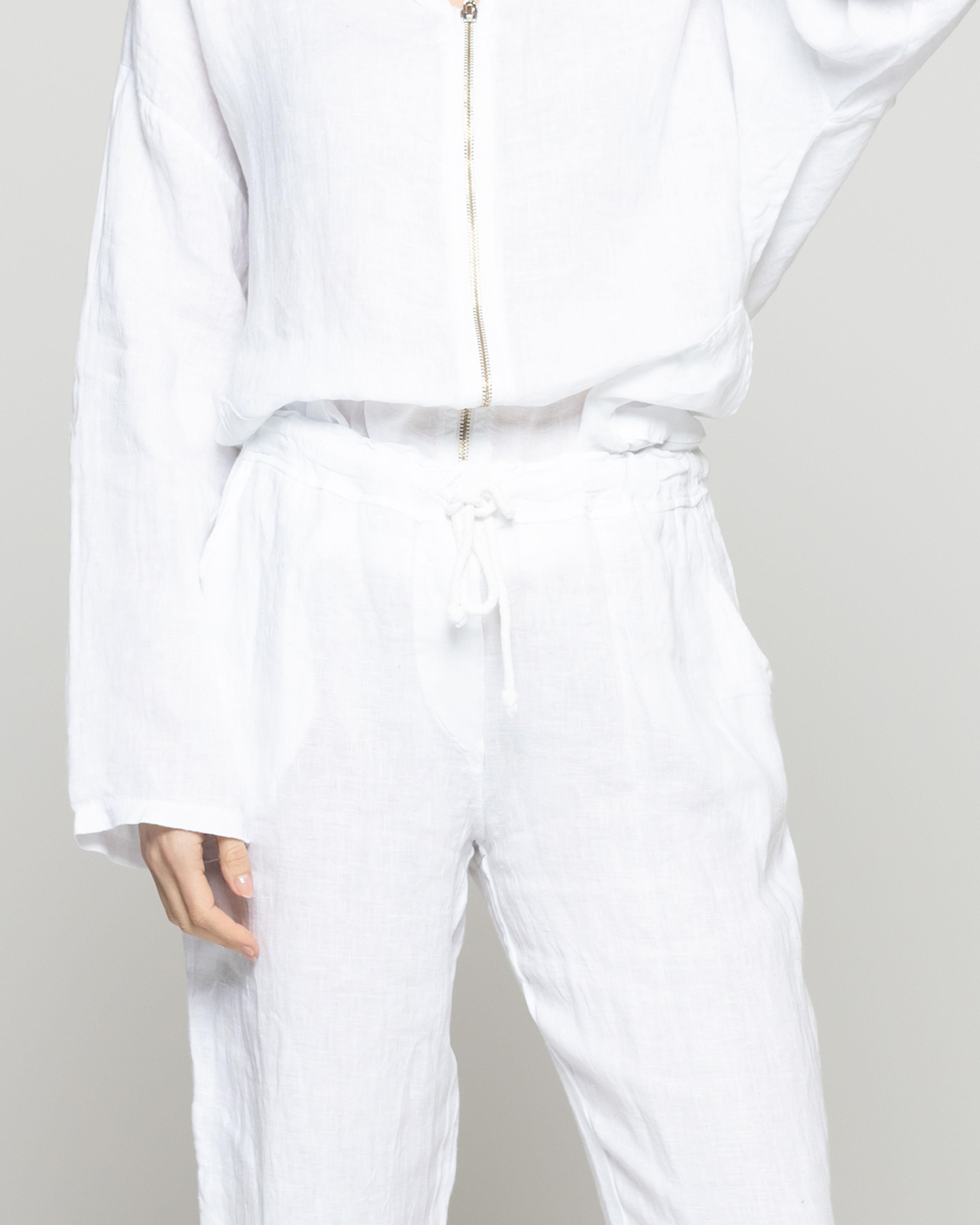 Pantalón Mujer Belén Lino Blanco Lineatre-4
