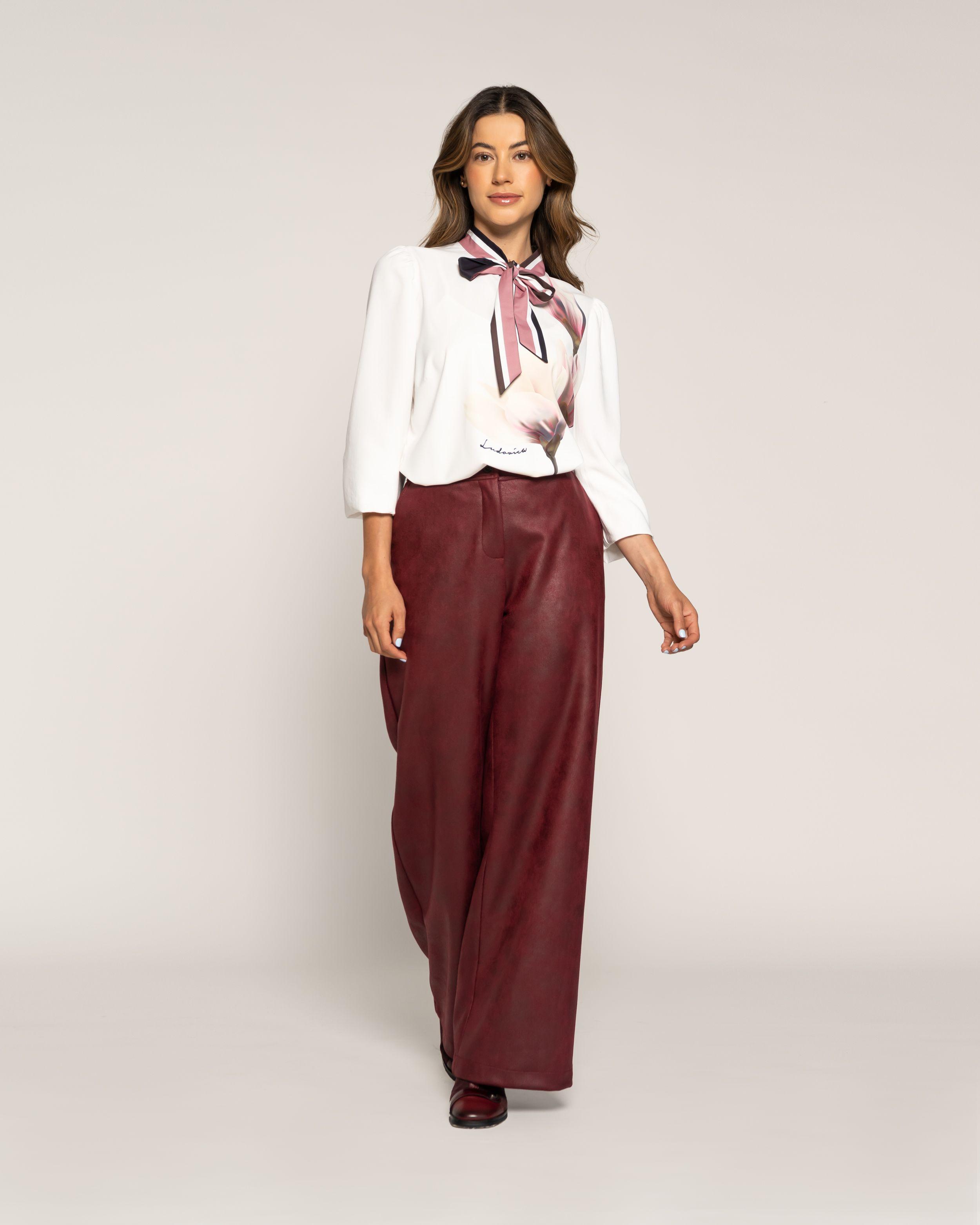 Blusa Renata Crudo Fluida Cuello Redondo Manga Larga Ludovica-0