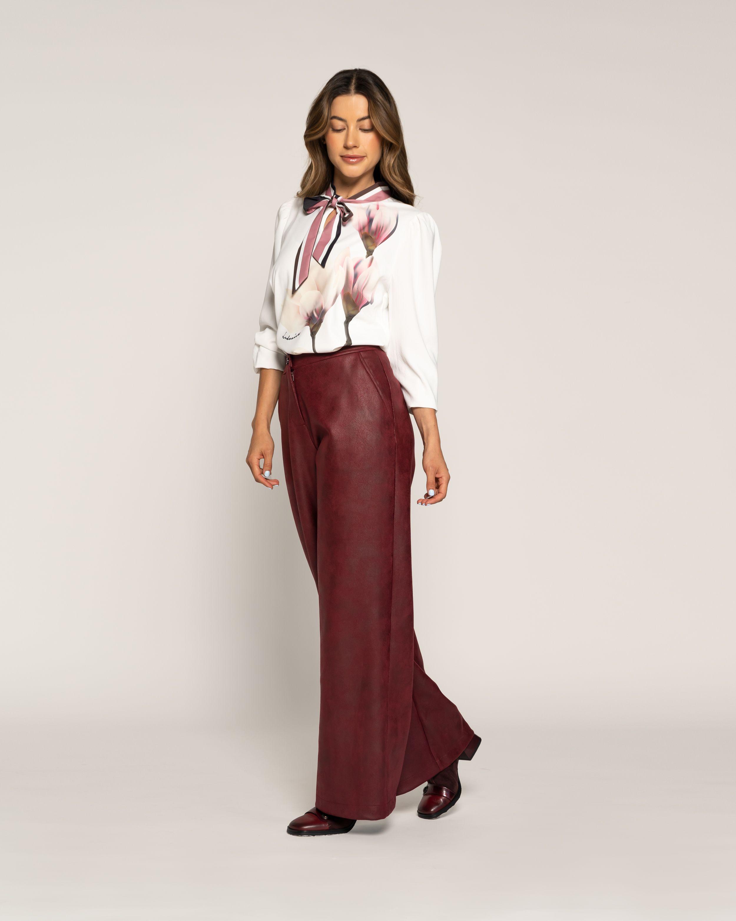 Blusa Renata Crudo Fluida Cuello Redondo Manga Larga Ludovica-1