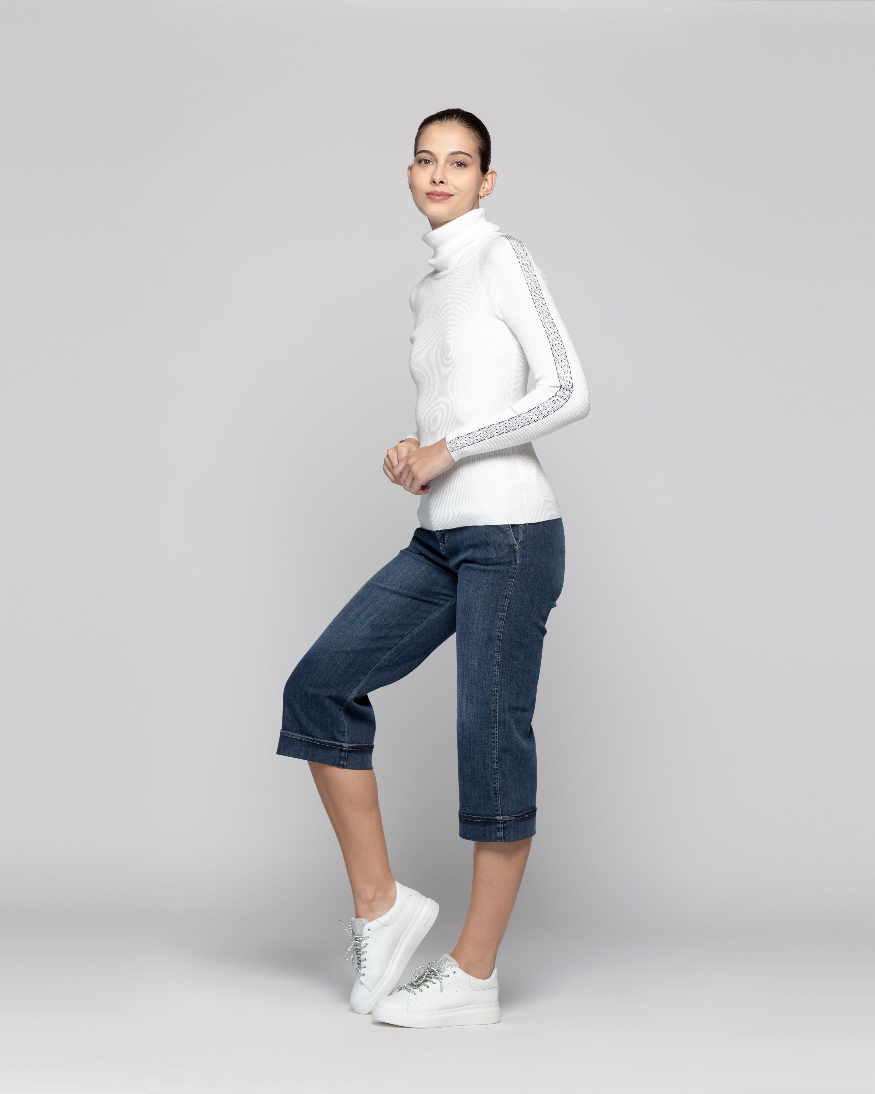 Sweater Mujer Anahí cuello beatle Blanco Lineatre-1
