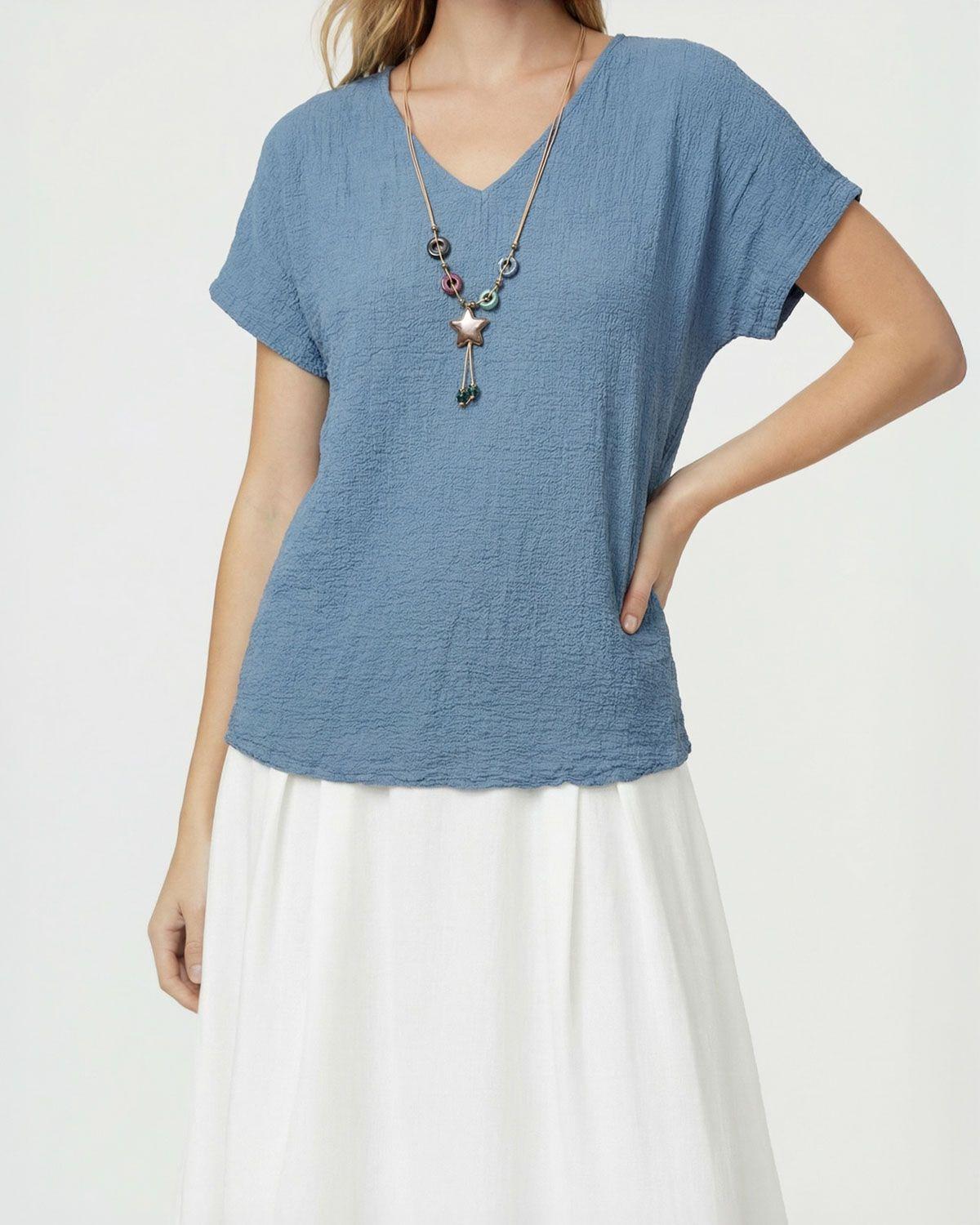 Polera Mujer Clarissa Relaxed Jeans Lineatre-3