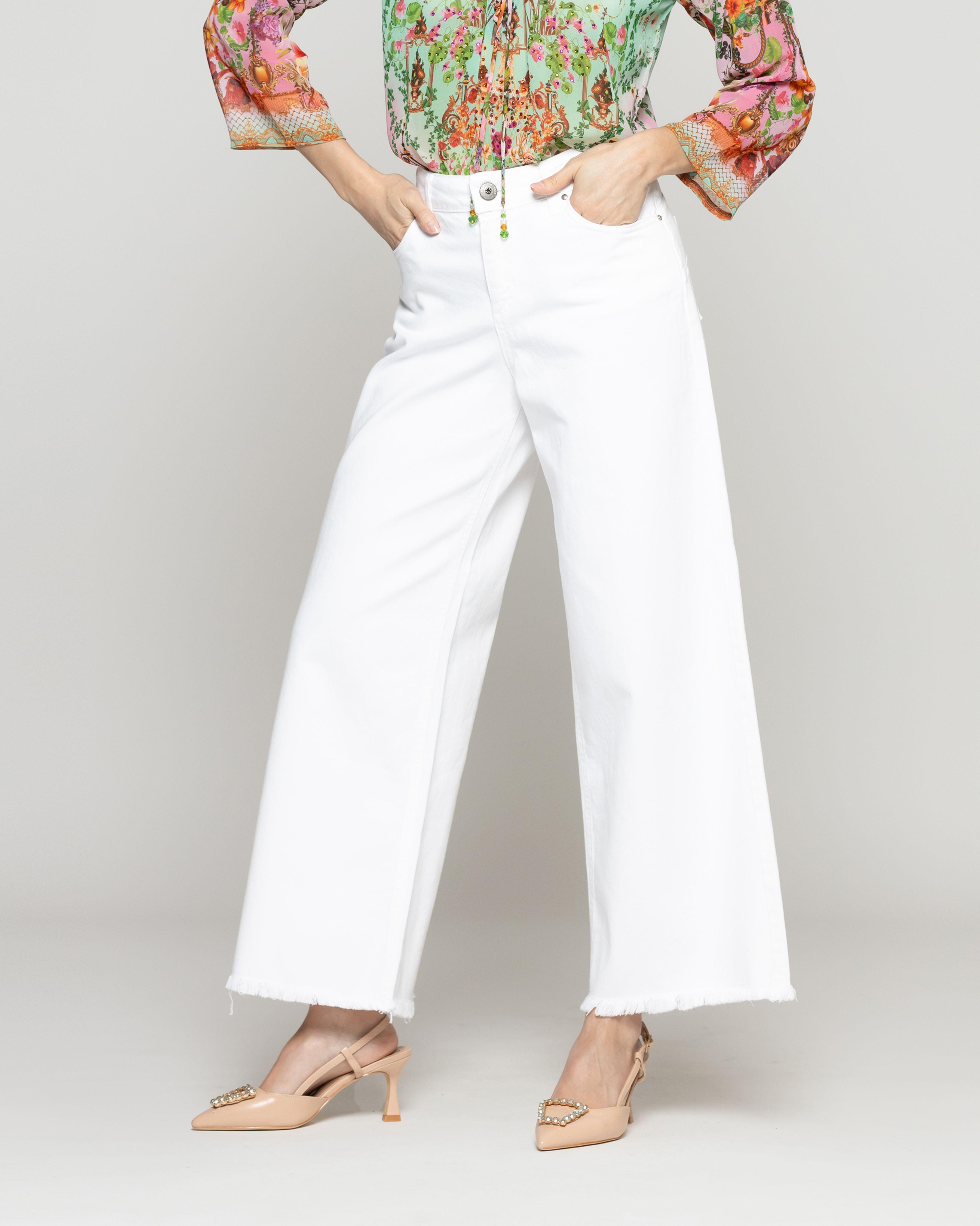 Jenas Mujer Julia Wide Leg Blanco Lineatre-1