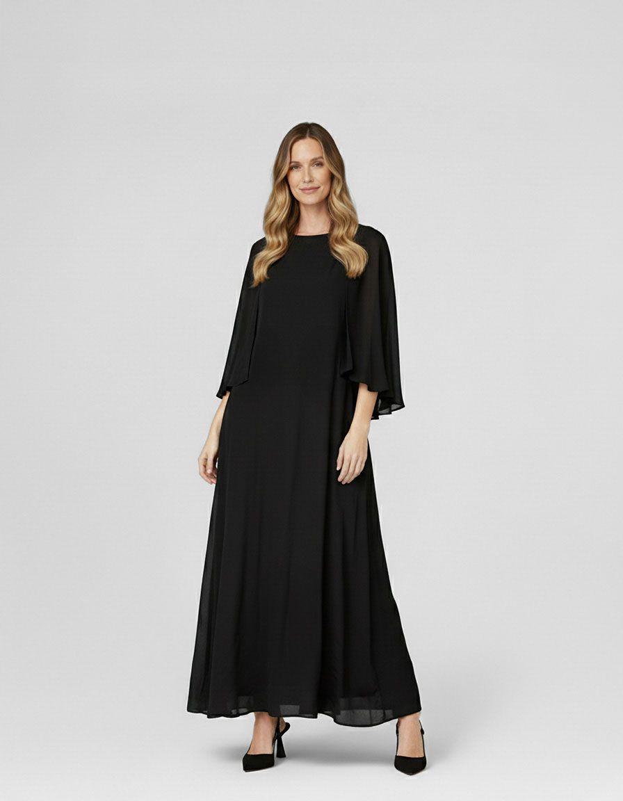 Vestido Mujer Natascia Cuello redondo cierre Sin Negro Lineatre-0