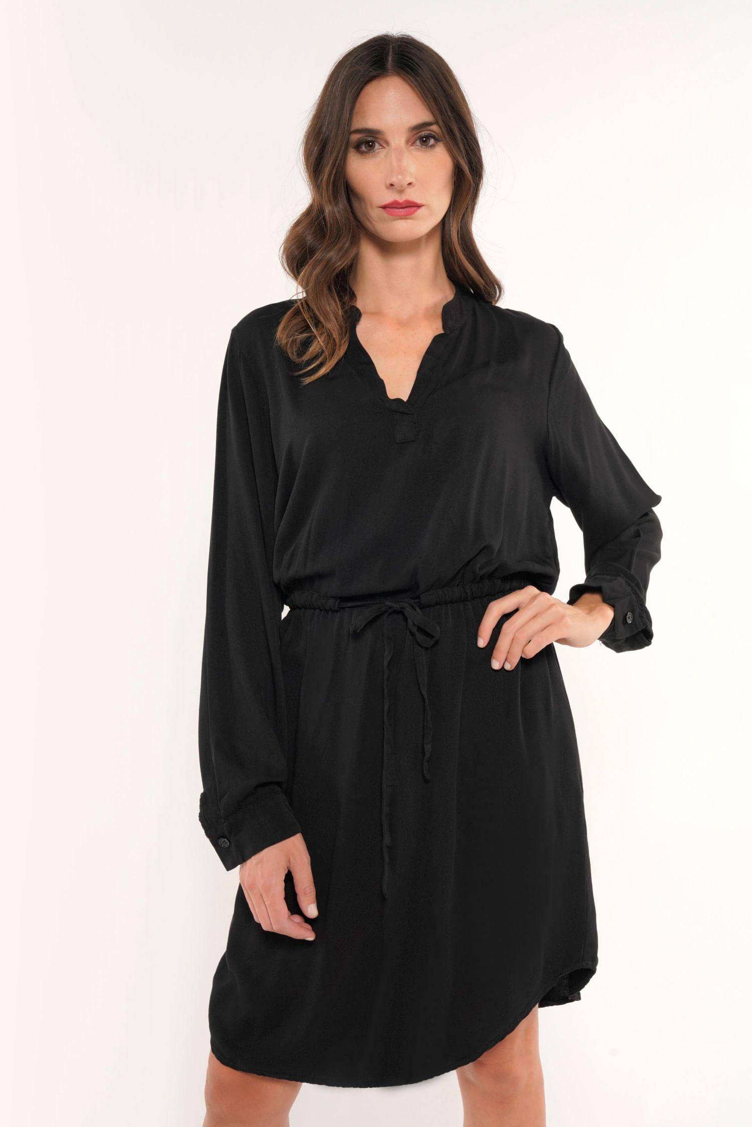 Vestido Gaetana Negro Lineatre-0