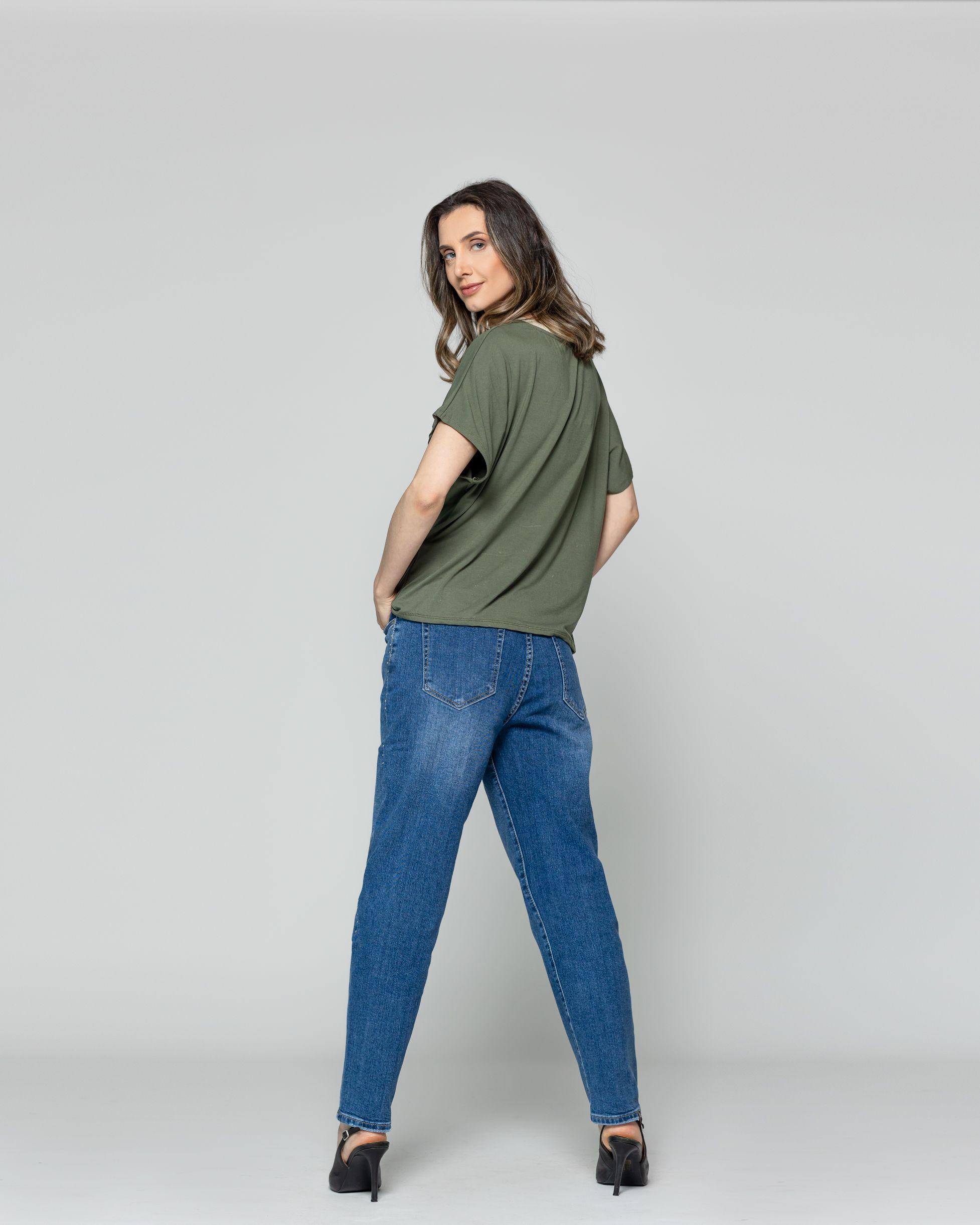 Polera Mujer Ottavia Cuello Redondo Brillante Café Kaki Lineatre-2
