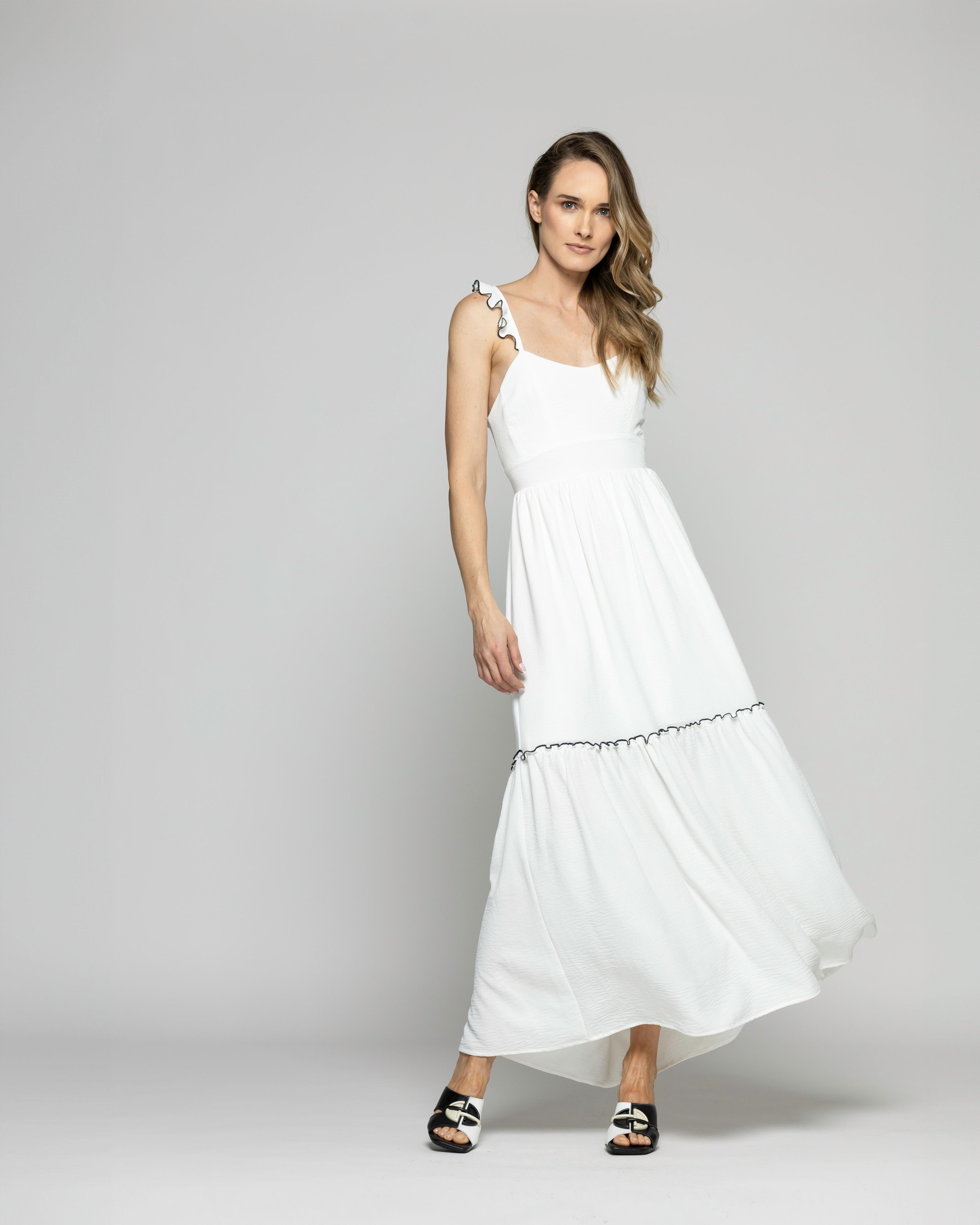 Vestido Mujer Vrisea Tirantes Blanco Crudo Ludovica-0