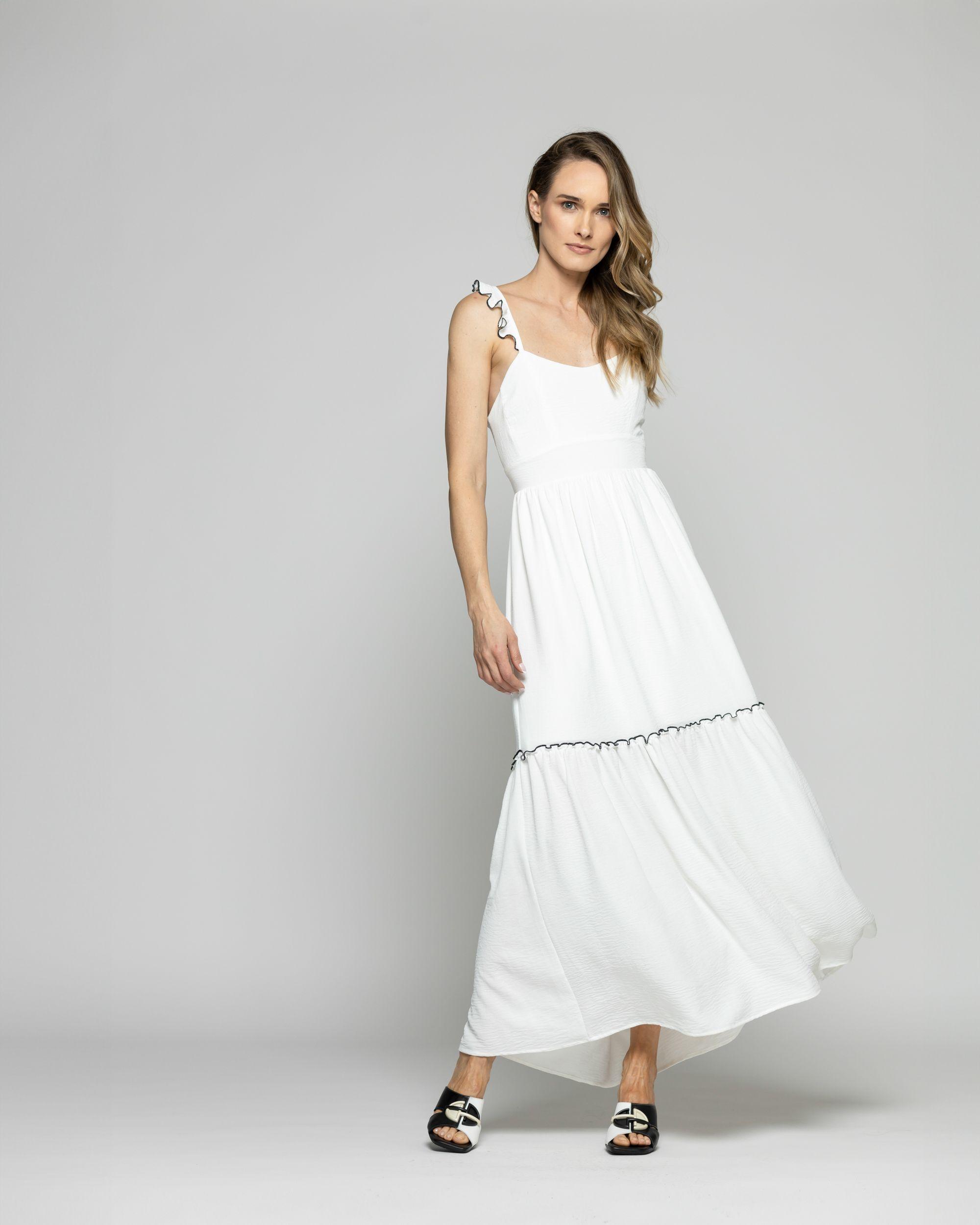Vestido Mujer Vrisea Tirantes Blanco Crudo Ludovica-1