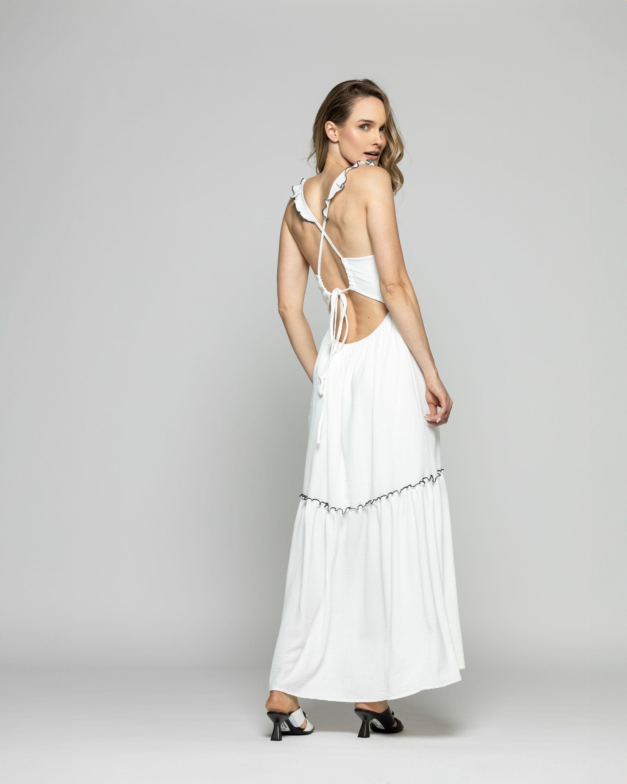 Vestido Mujer Vrisea Tirantes Blanco Crudo Ludovica-5