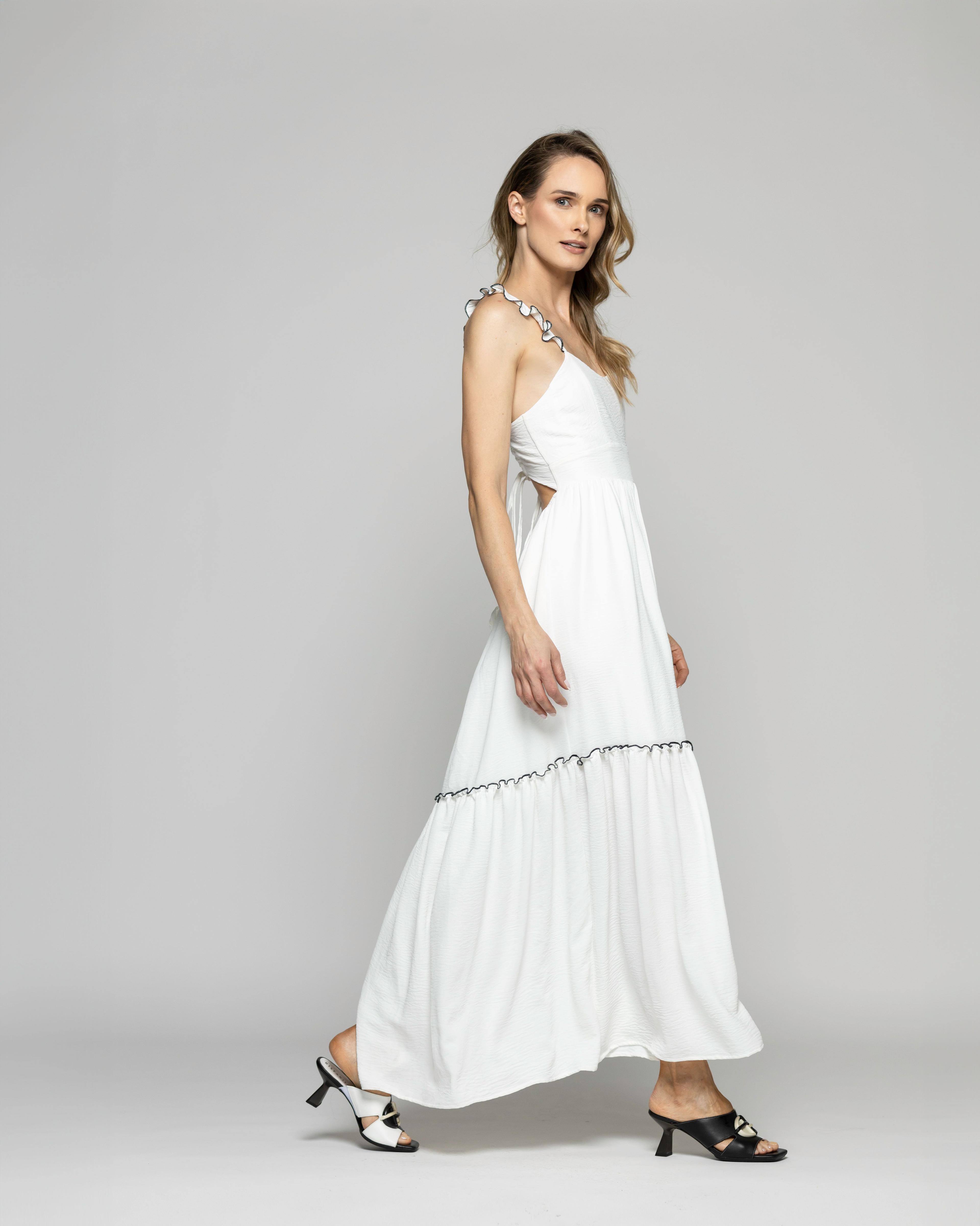 Vestido Mujer Vrisea Tirantes Blanco Crudo Ludovica-6