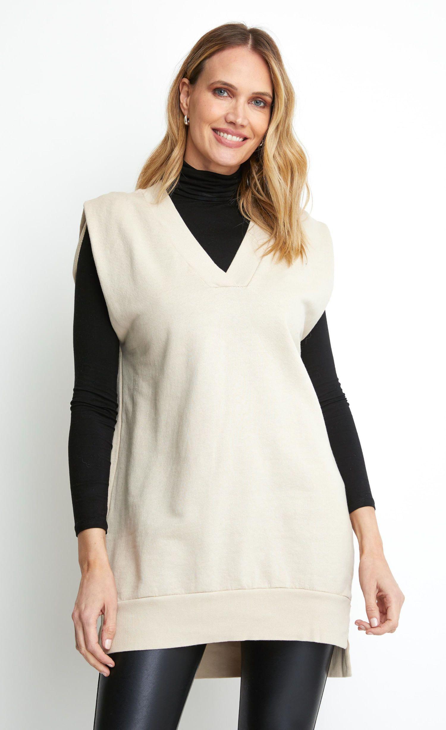 Gillet beige lineatre-0