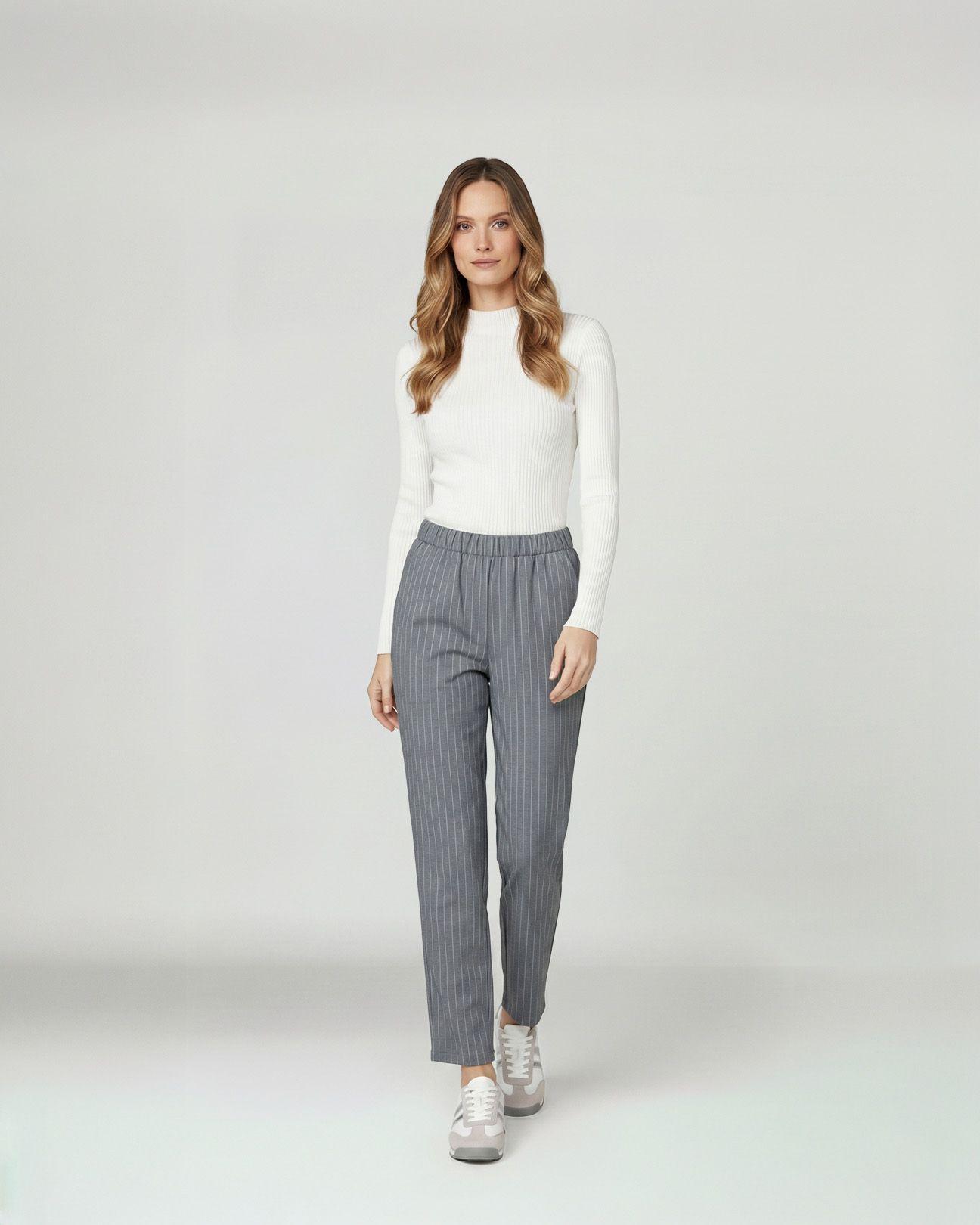 Pantalón Mujer Elena Gris Lineatré-3