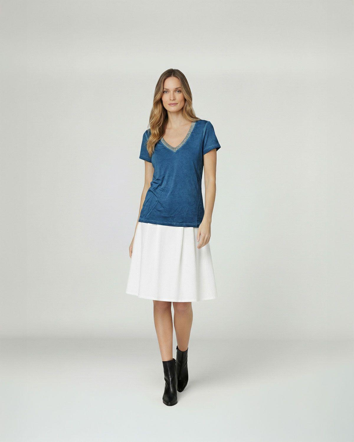 Polera Mujer Antonella Regular Jeans Lineatre-0