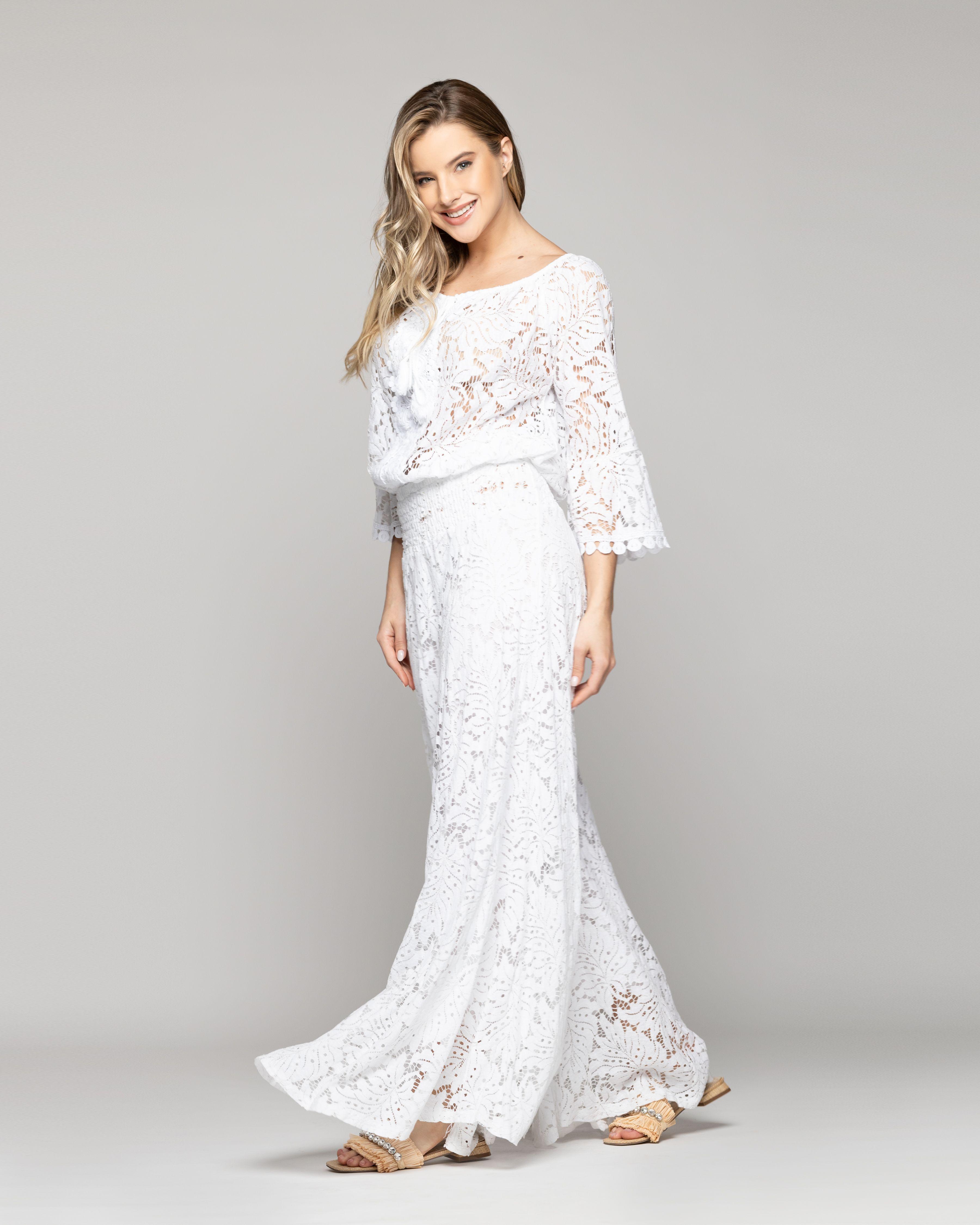 Pantalón Mujer Benedetta De Corte Palazzo Blanco Lineatre-3
