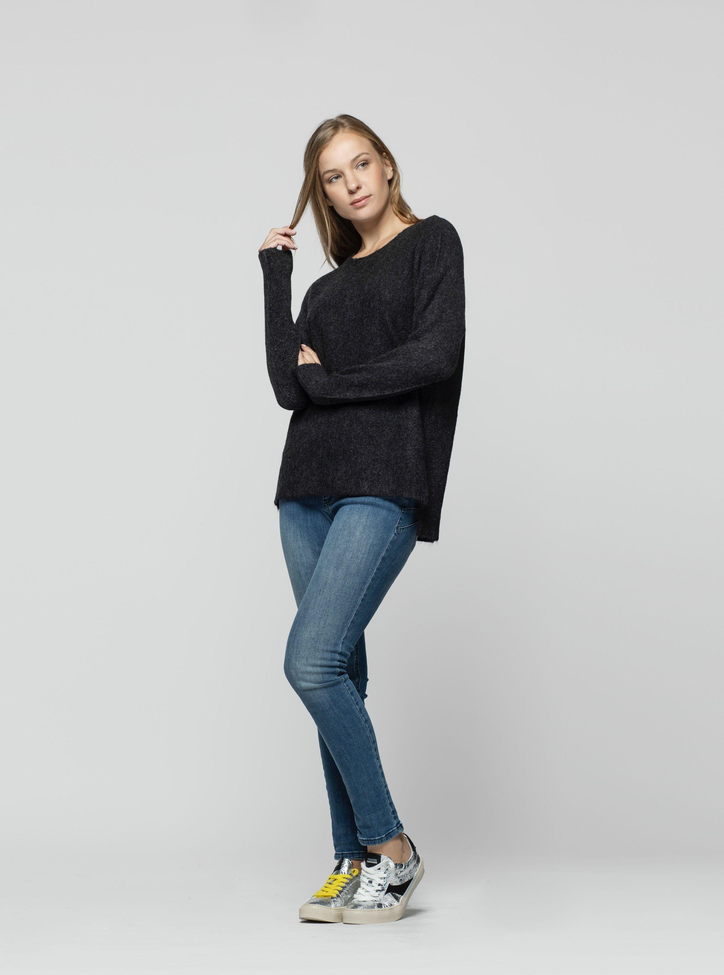 Sweater Mujer Geral Negro Lineatre-2