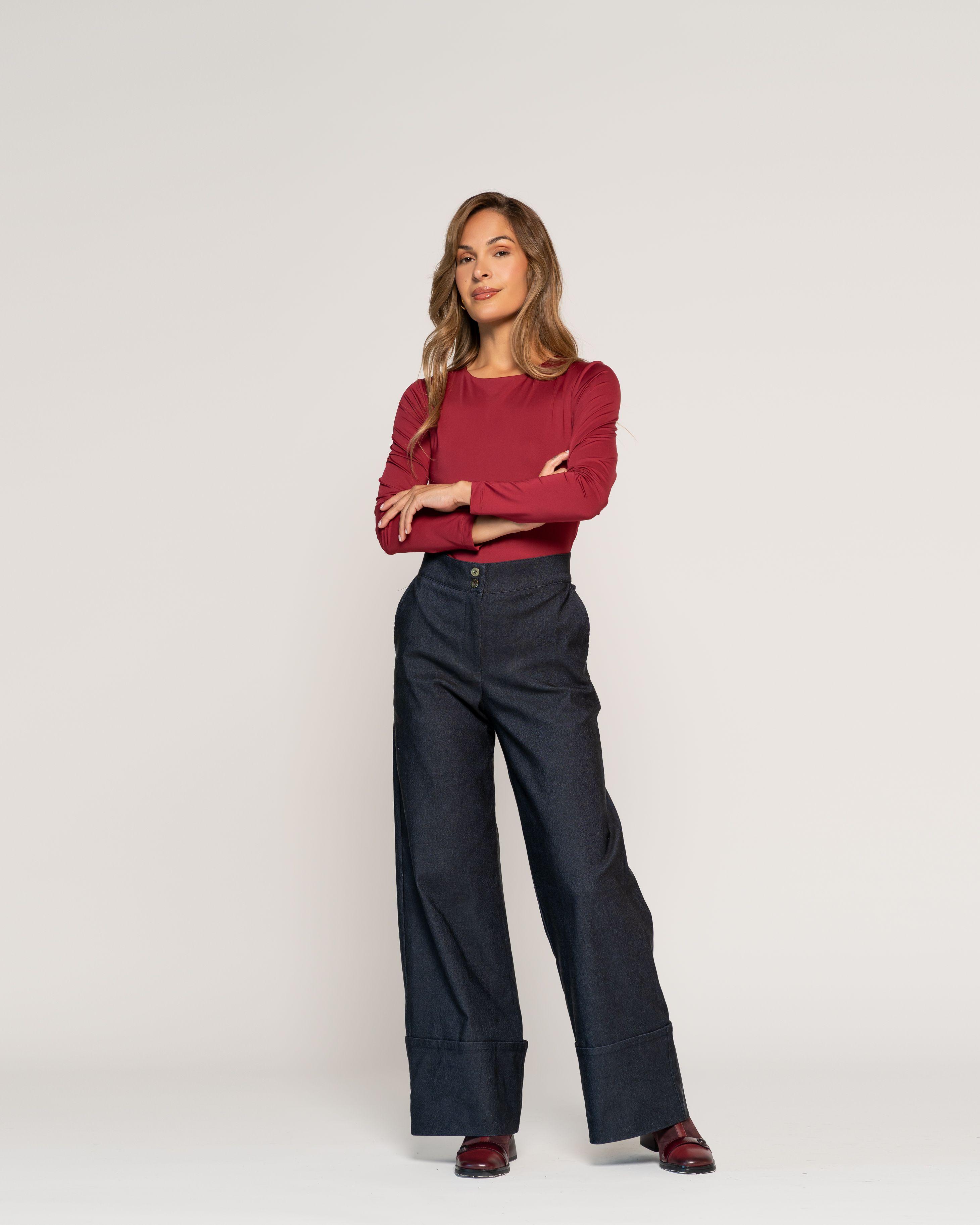 Body Belén Ajustado Guinda Manga Larga Cuello Redondo Ludovica-0