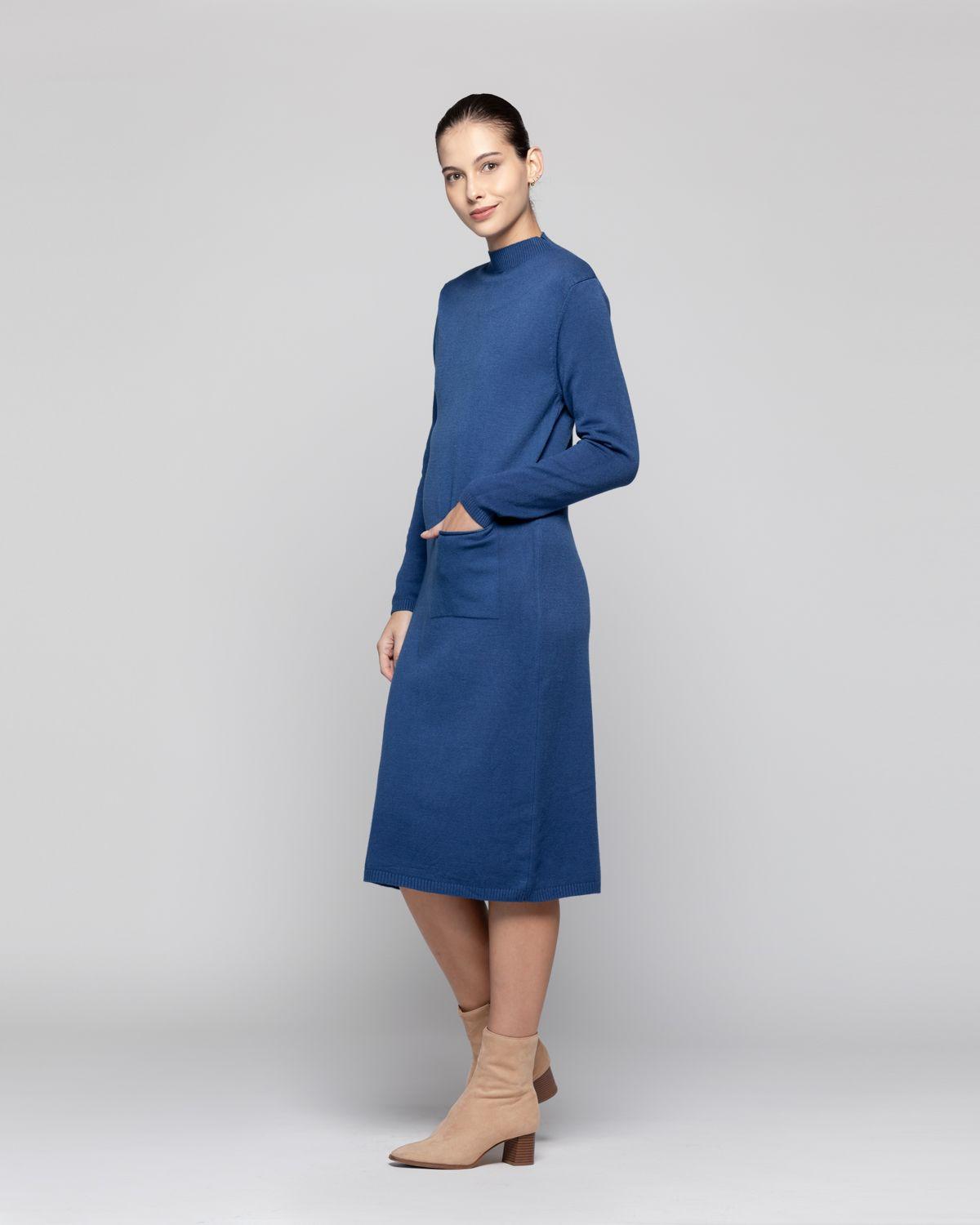 Vestido Mujer Ibis Azul Lineatre-2