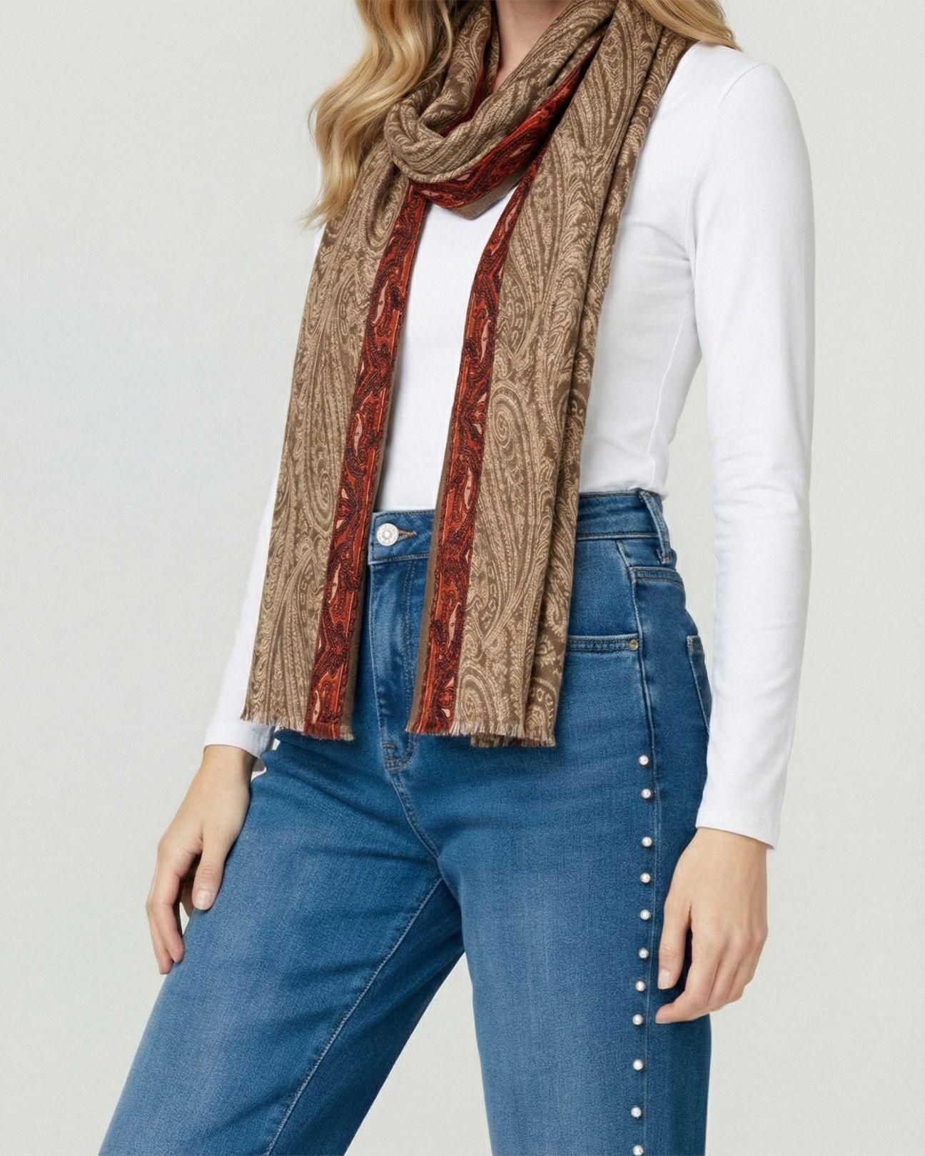 Echarpe Mujer Catalina Camel Lineatre-2