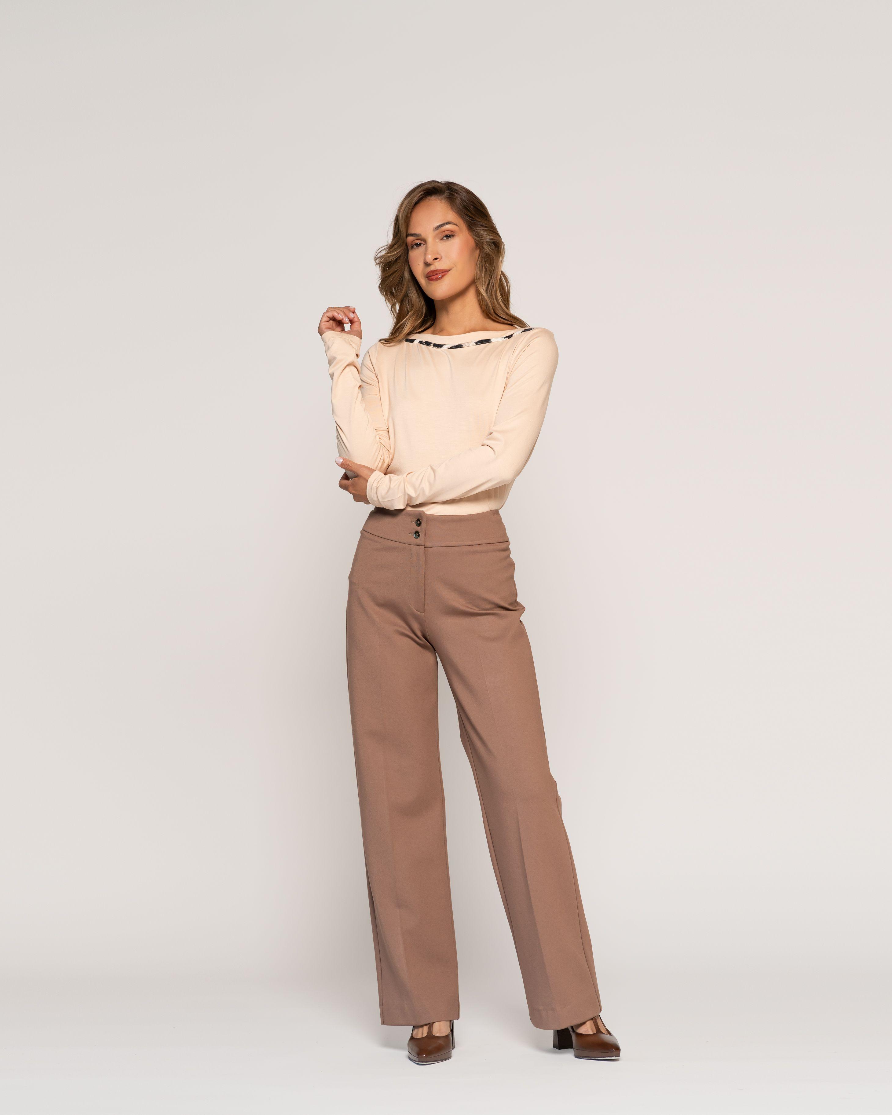 Polera Victoria Nude Ajustada Cuello Redondo Manga Larga Ludovica-0