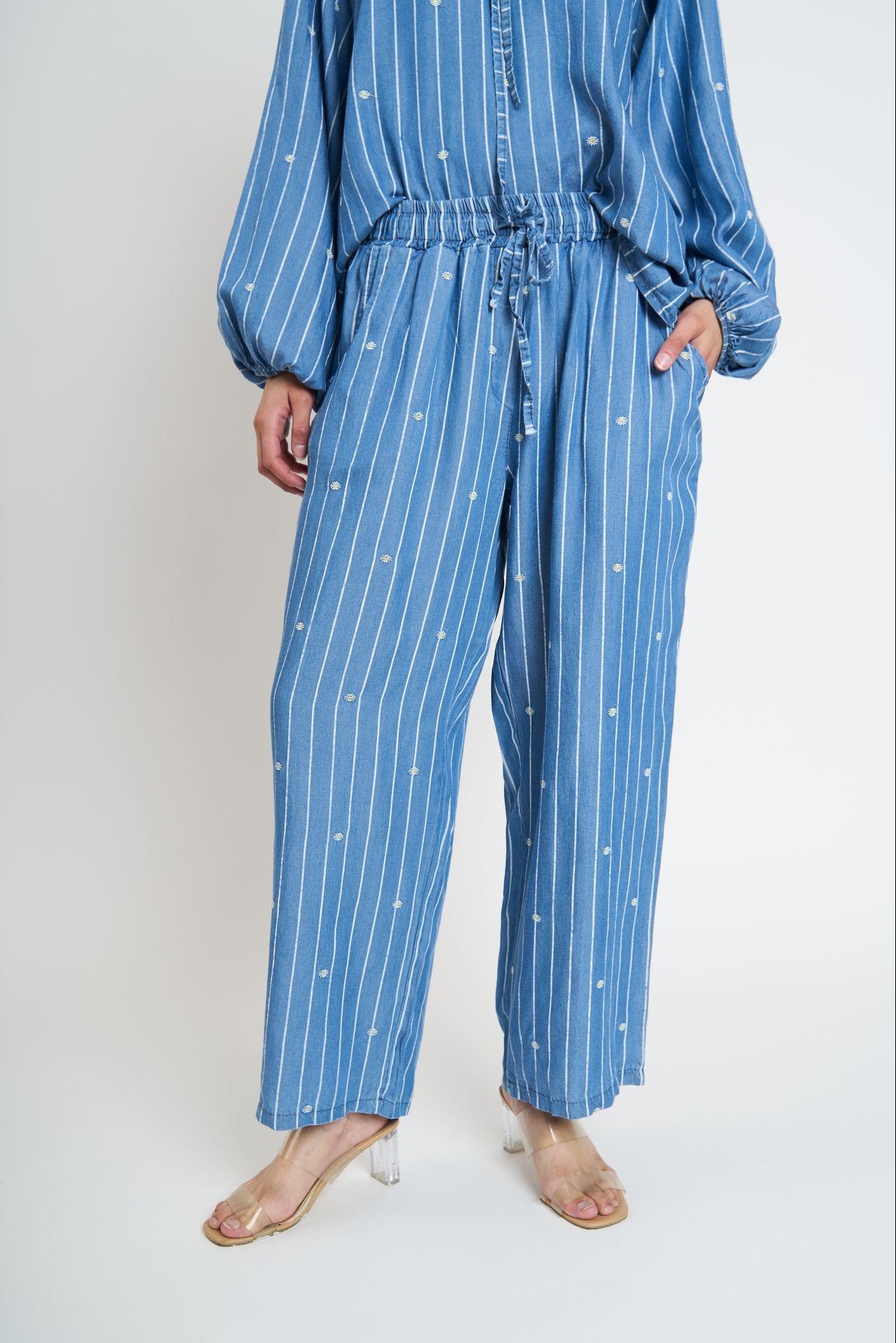 Pantalón Mujer Leonor Lyocell Largo Tiro Alto Jeans Lineatre-2