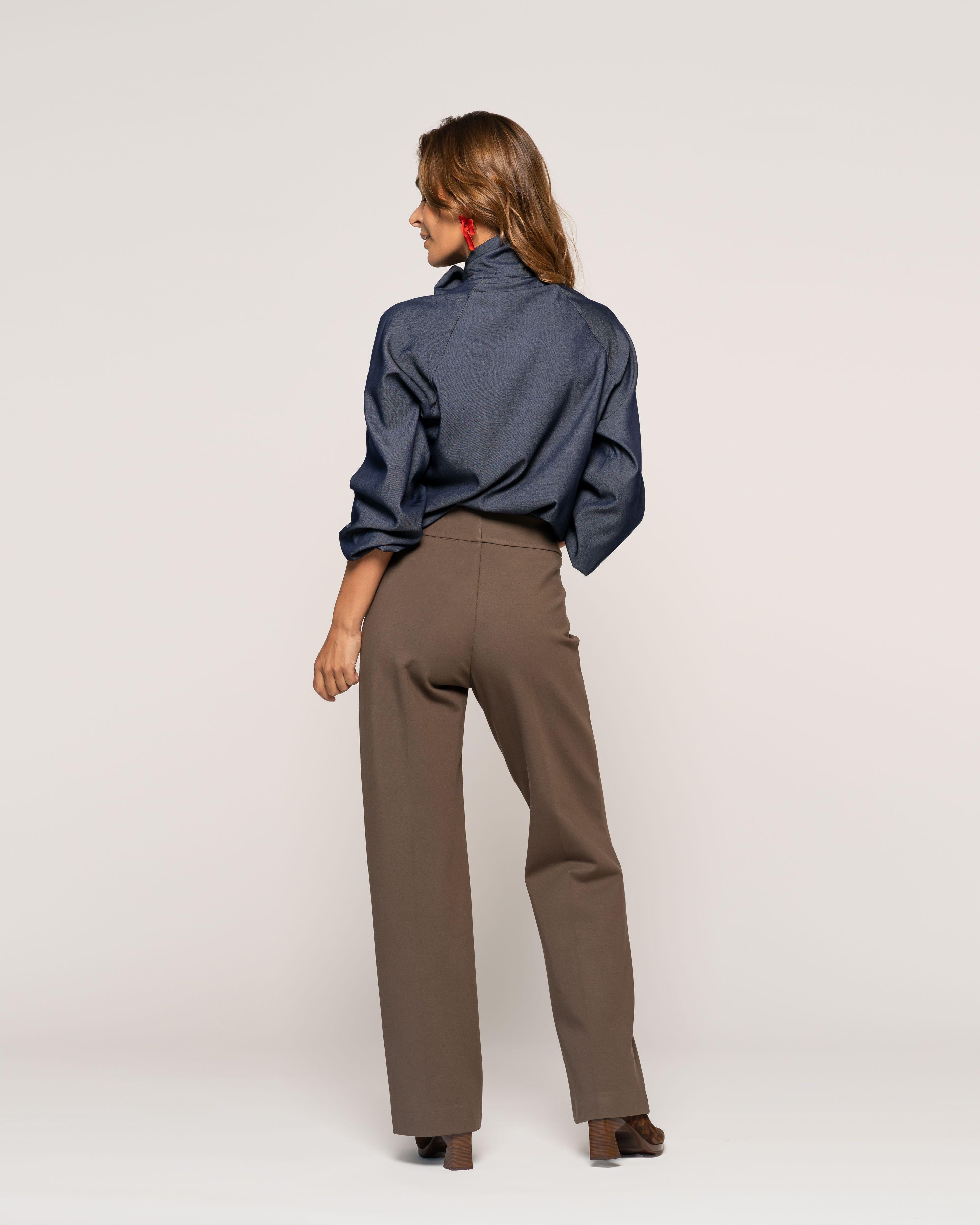 Blusa Rosa Índigo Fluida Cuello Redondo Manga Larga Ludovica-2