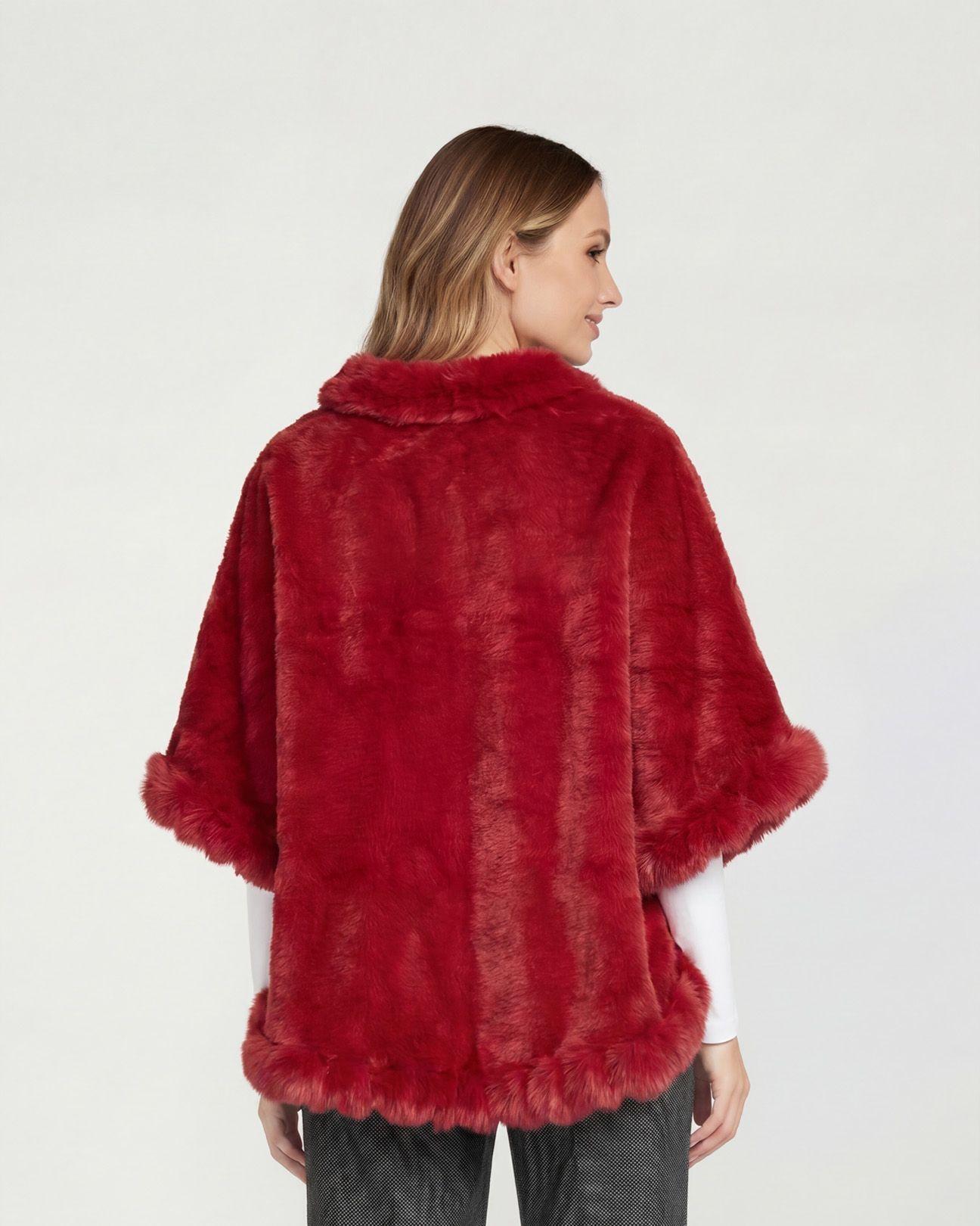 Poncho Mujer Paola Rojo Lineatre-2
