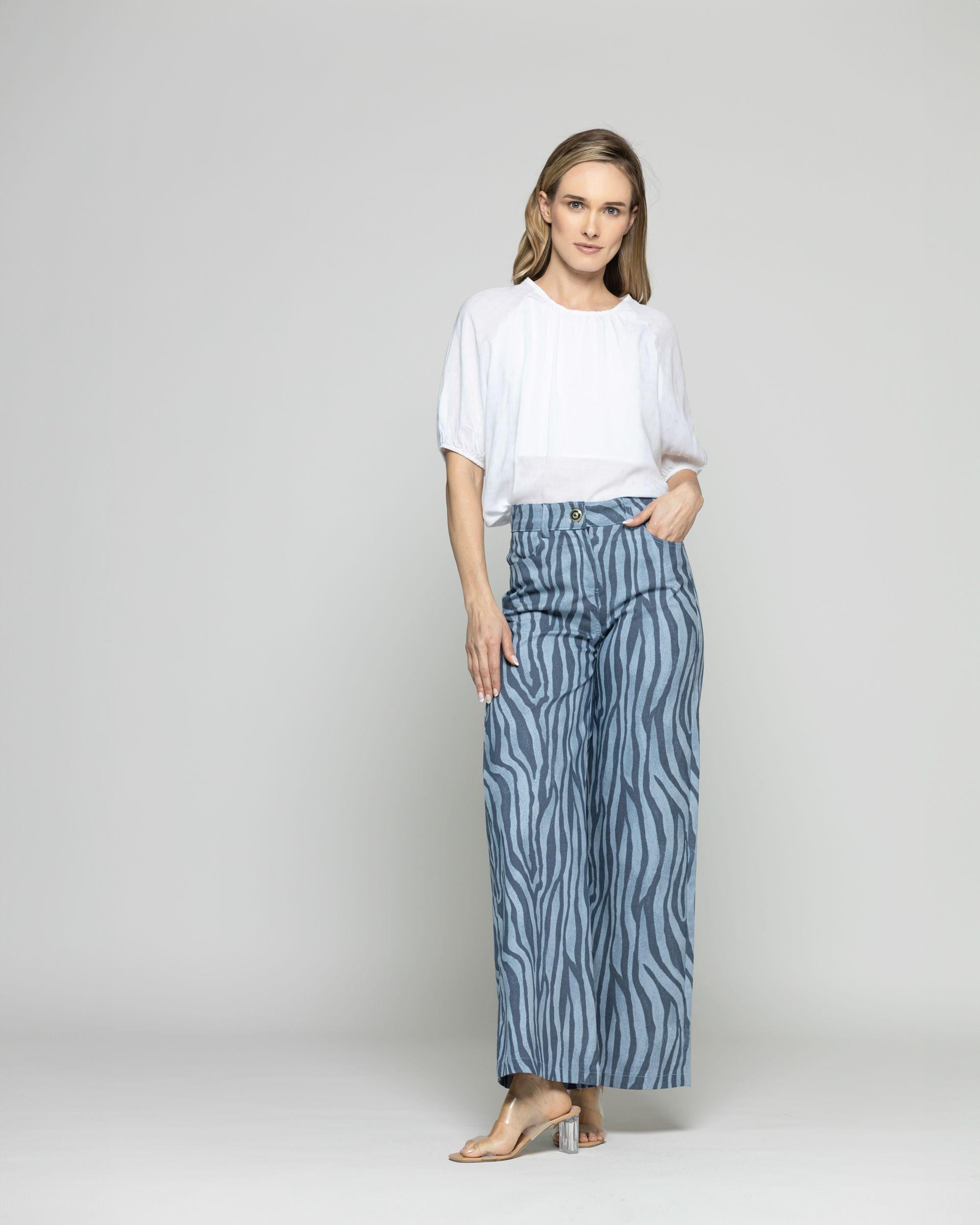 Blusa Mujer Bromelia Manga Globo Escote Redondo Blanca Crudo Ludovica-9