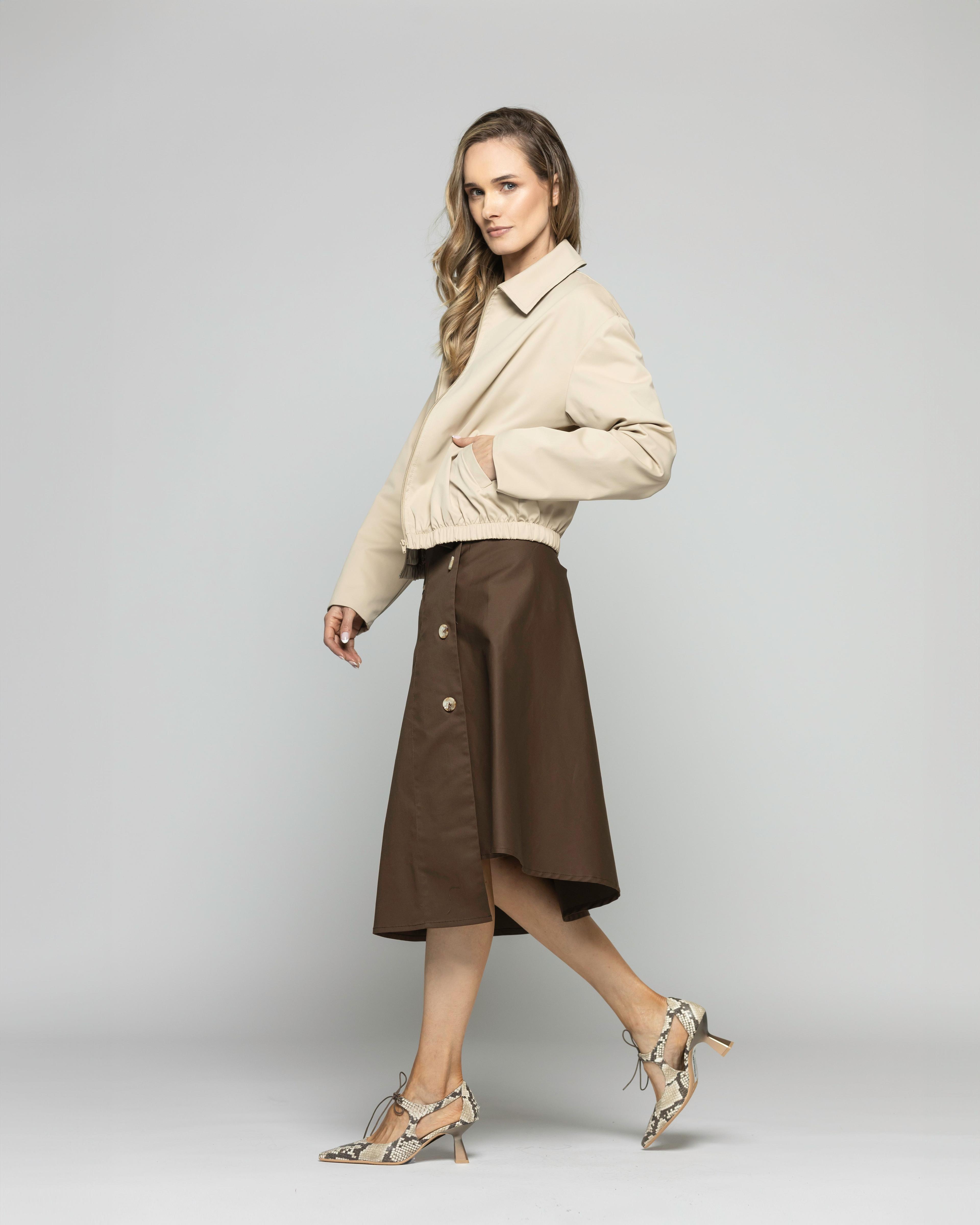 Chaqueta Mujer Hortensia Cazadora Bomber Beige Ludovica-4