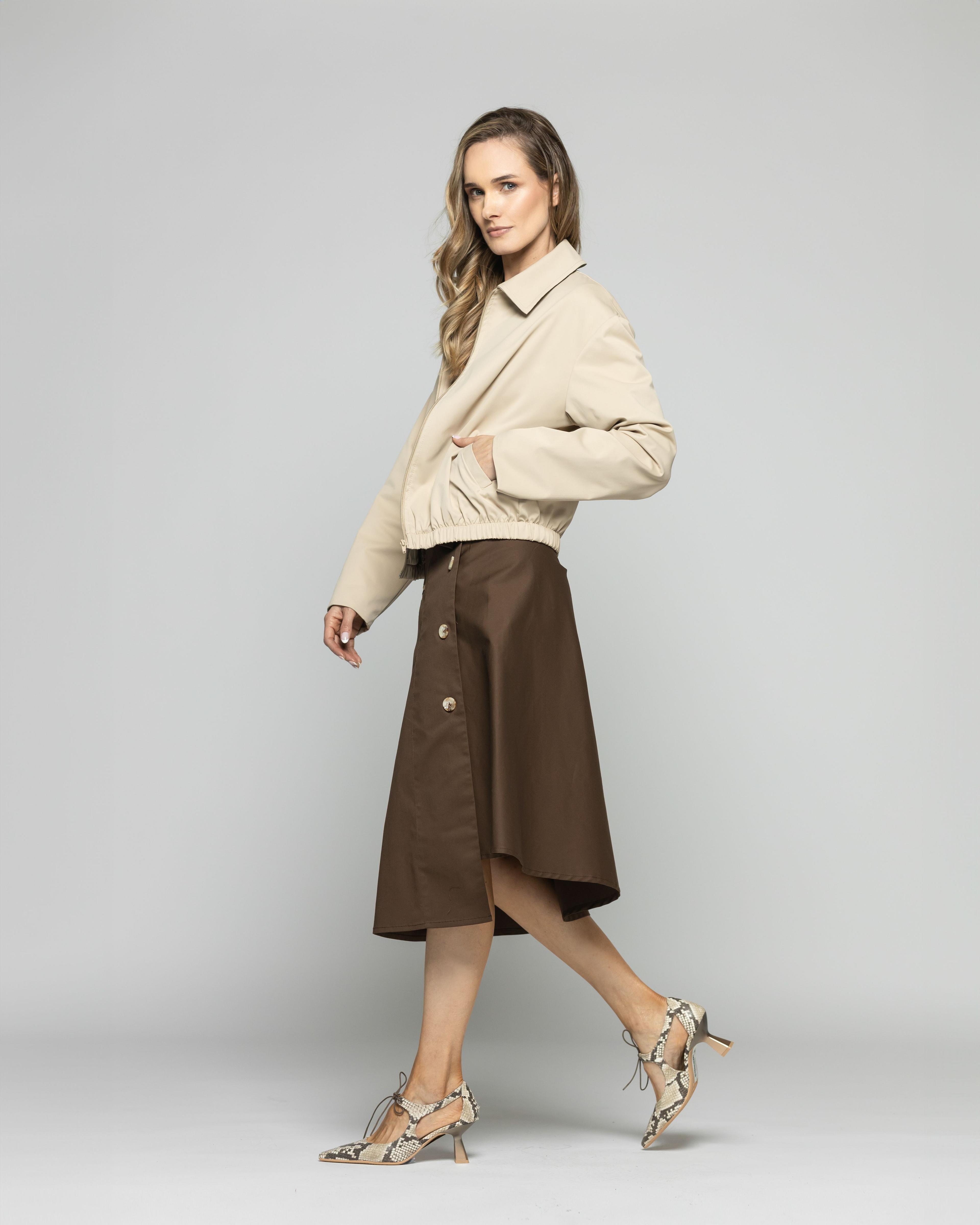 Chaqueta Mujer Hortensia Cazadora Bomber Beige Ludovica-5