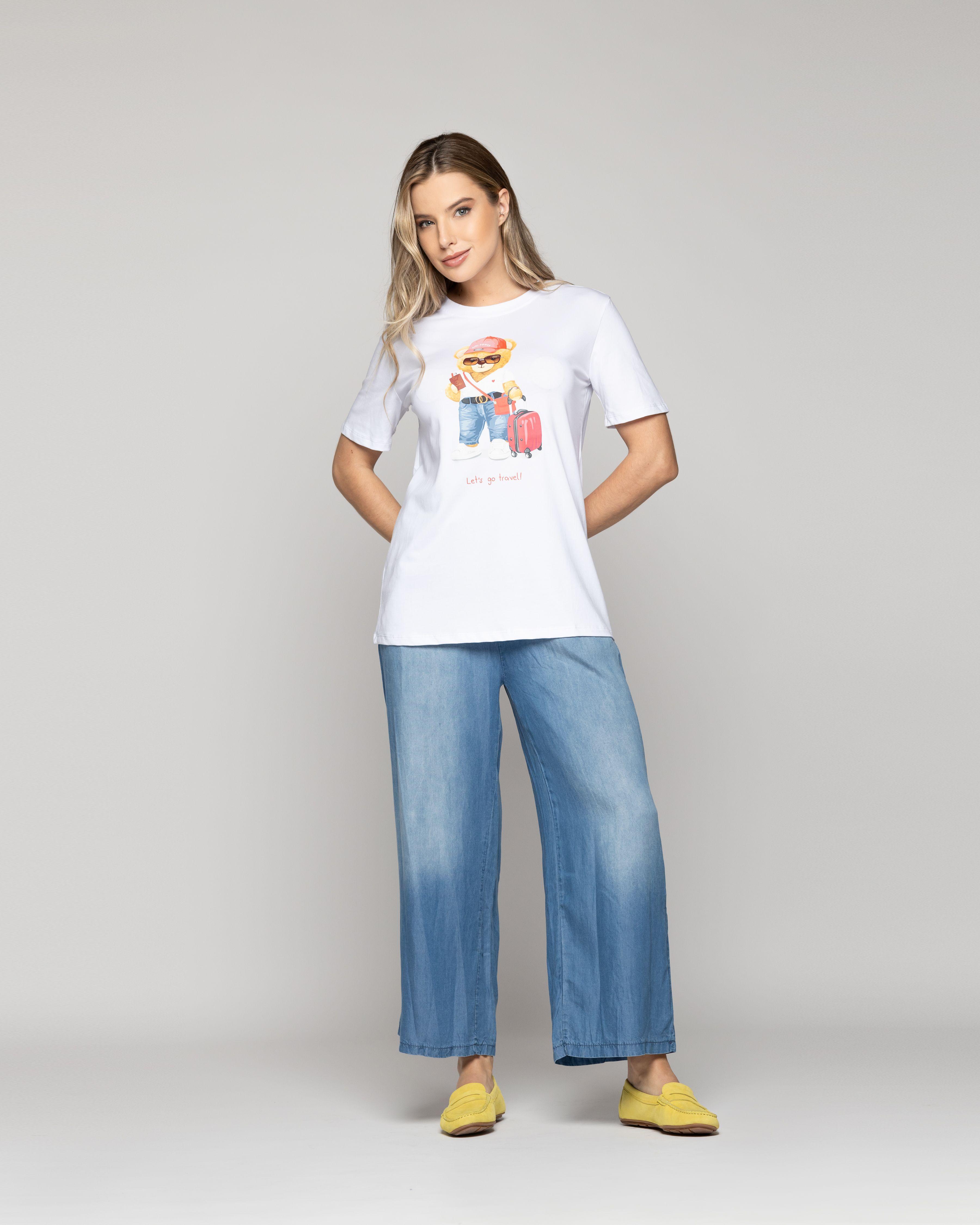 Polera Mujer Ovidia Básica Estampado Oso Lineatre-4