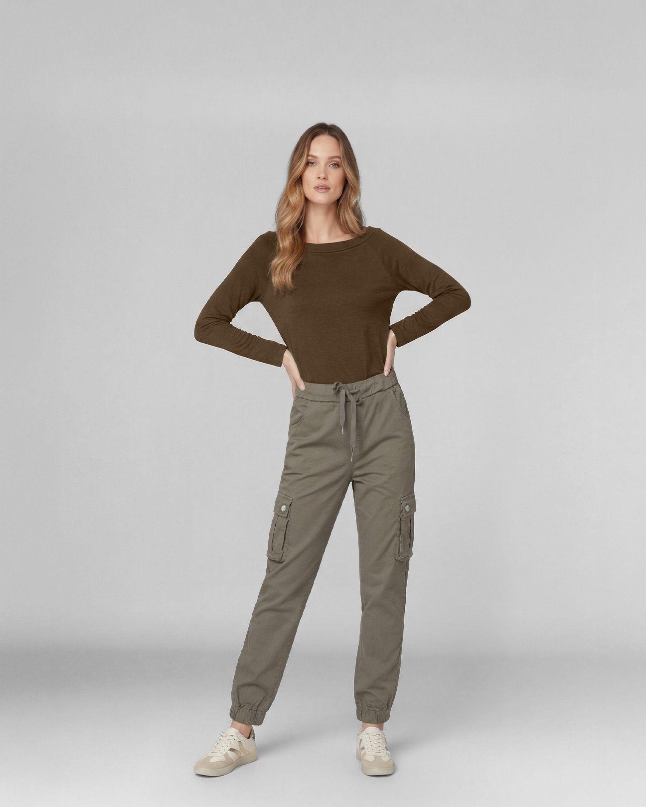 Pantalon Mujer Rosario Relaxed Fango Lineatre-3