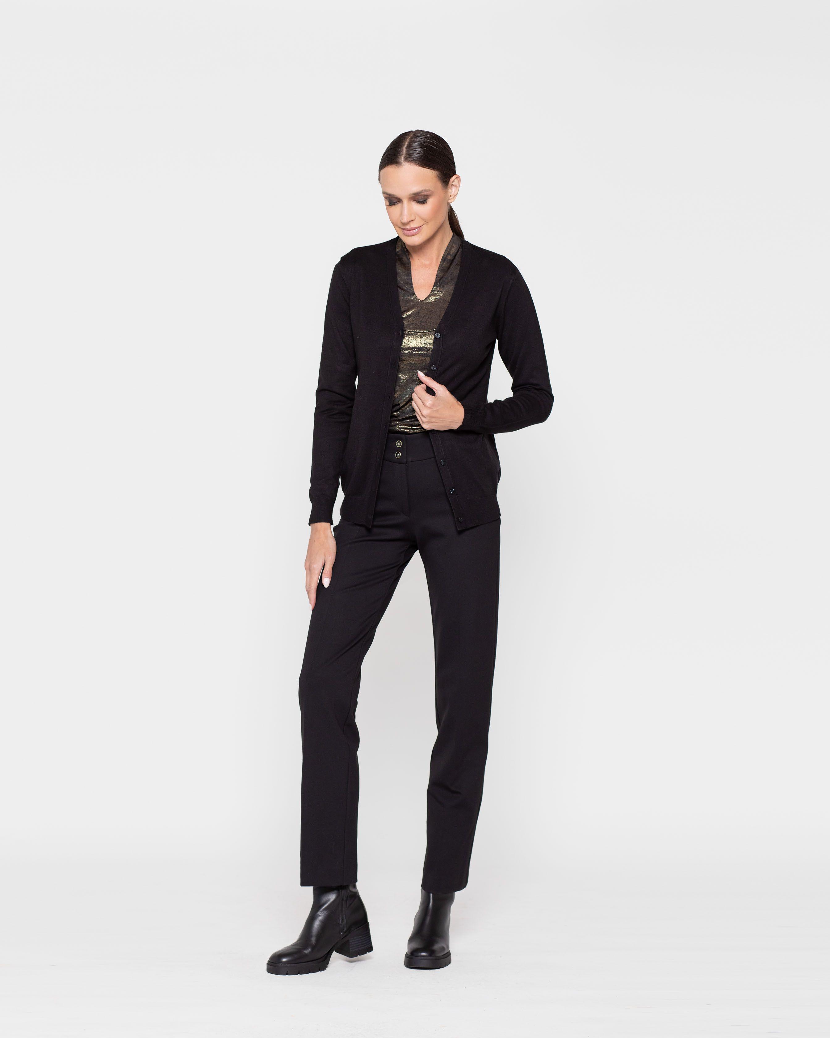 Sweater Mujer Calendula Negro Ludovica-1