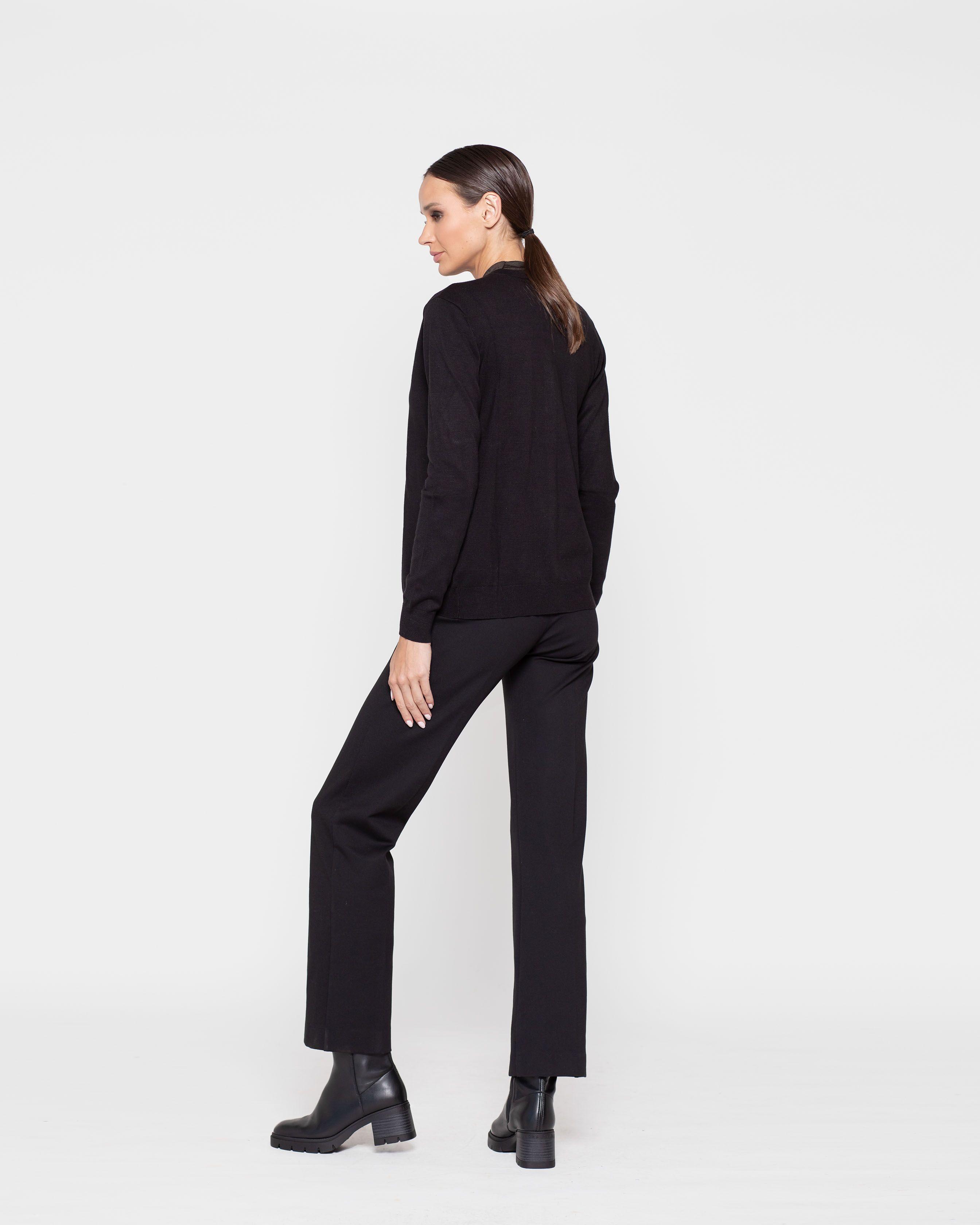 Sweater Mujer Calendula Negro Ludovica-2