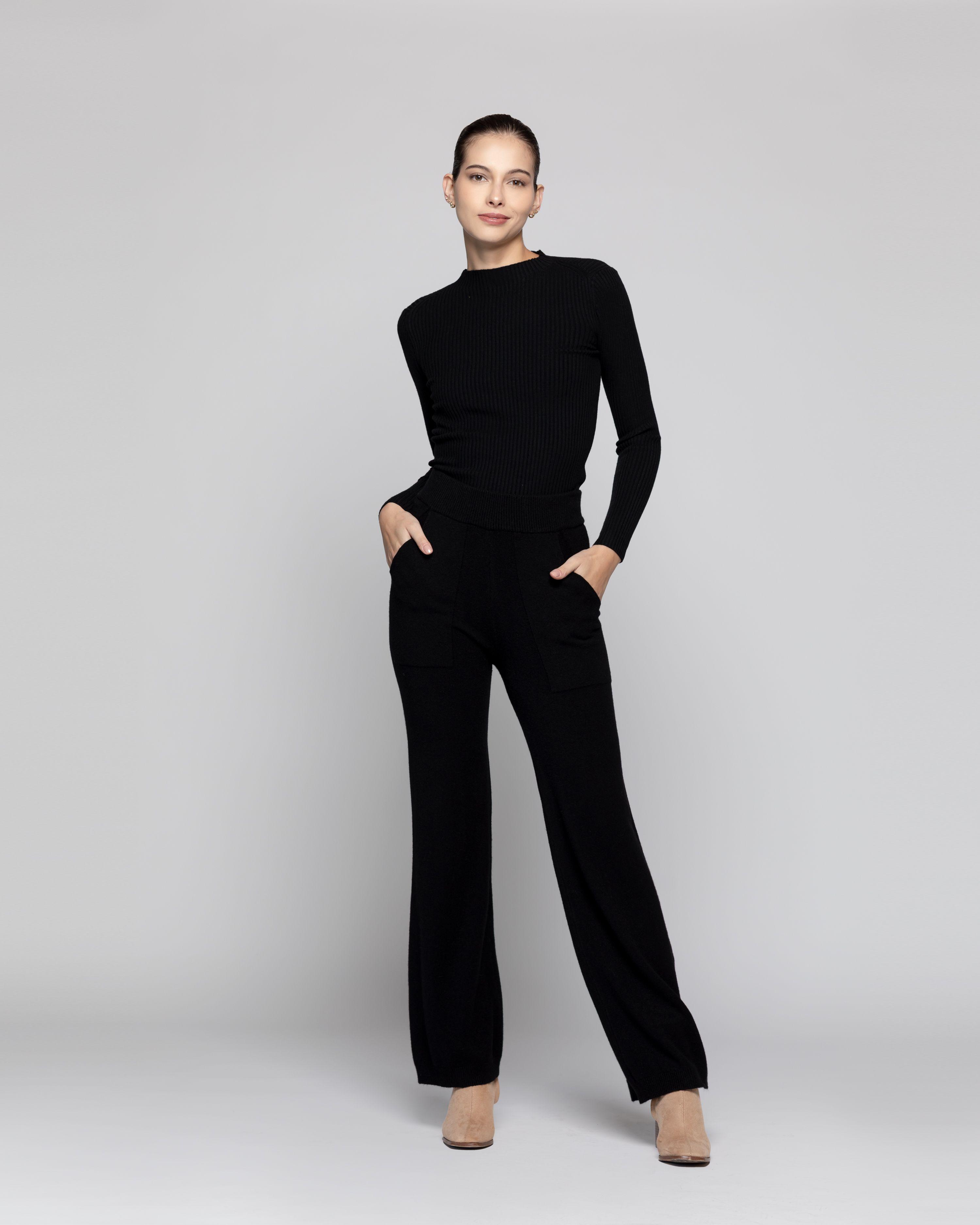 Pantalón Mujer Ainhoa Negro Lineatre-0