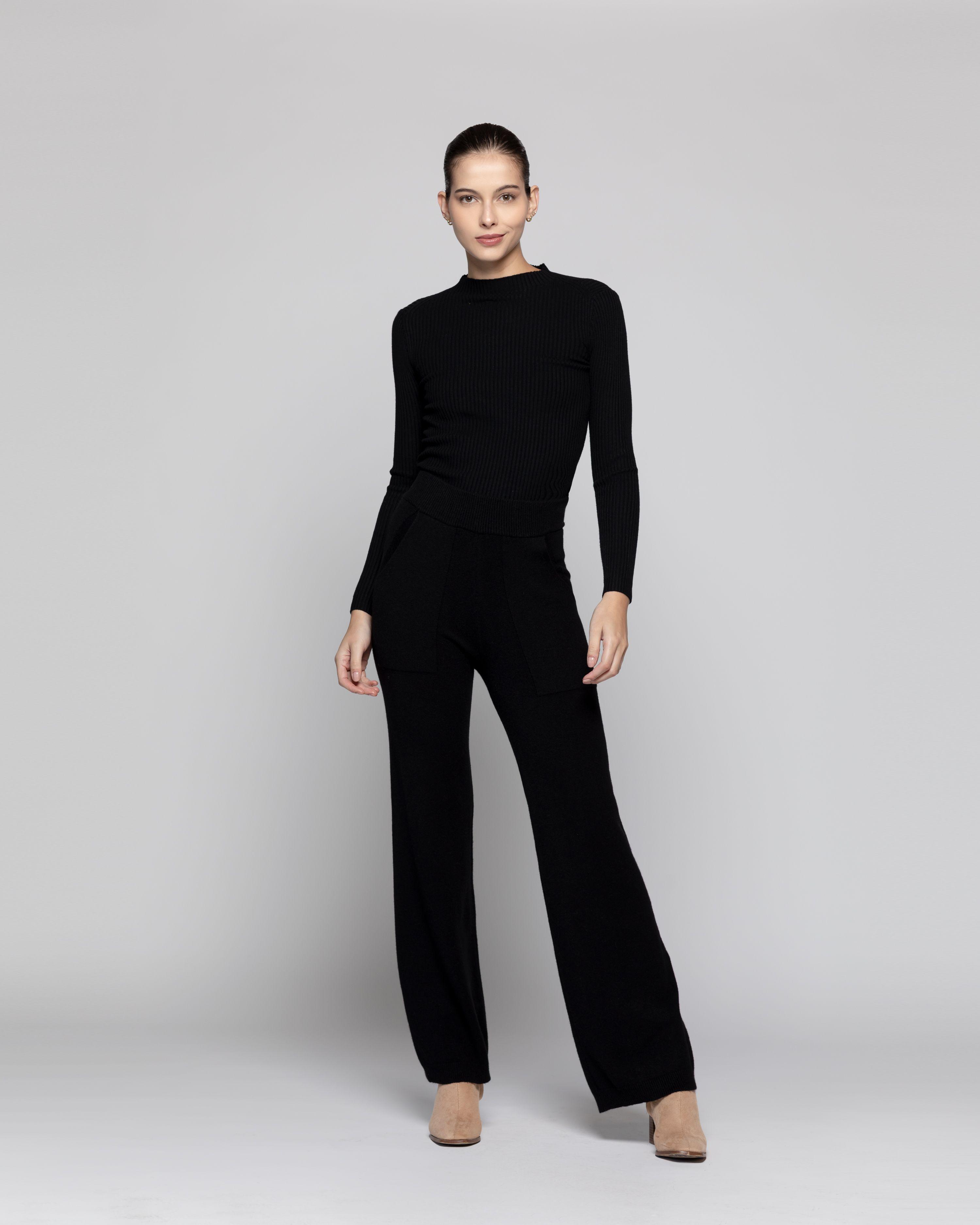 Pantalón Mujer Ainhoa Negro Lineatre-2
