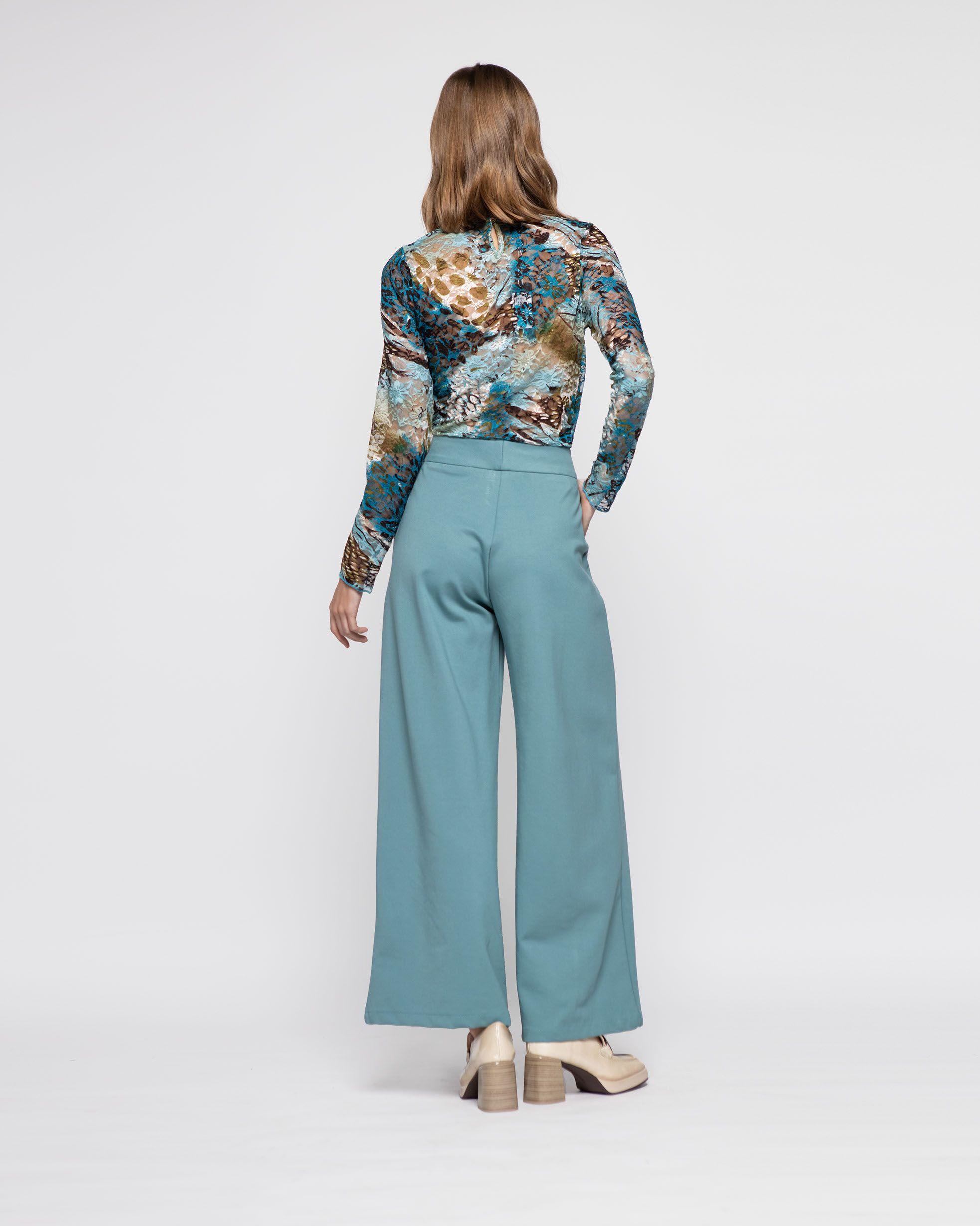 Pantalon Mujer Lobelia Verde Menta Ludovica-2