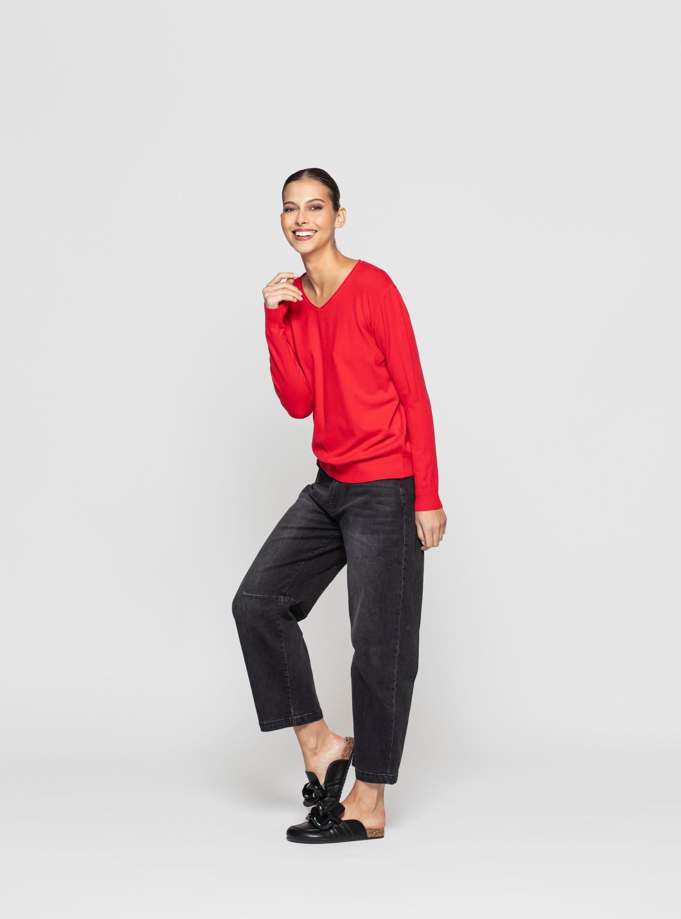 Sweater Mujer Aurea Rojo Lineatre-2