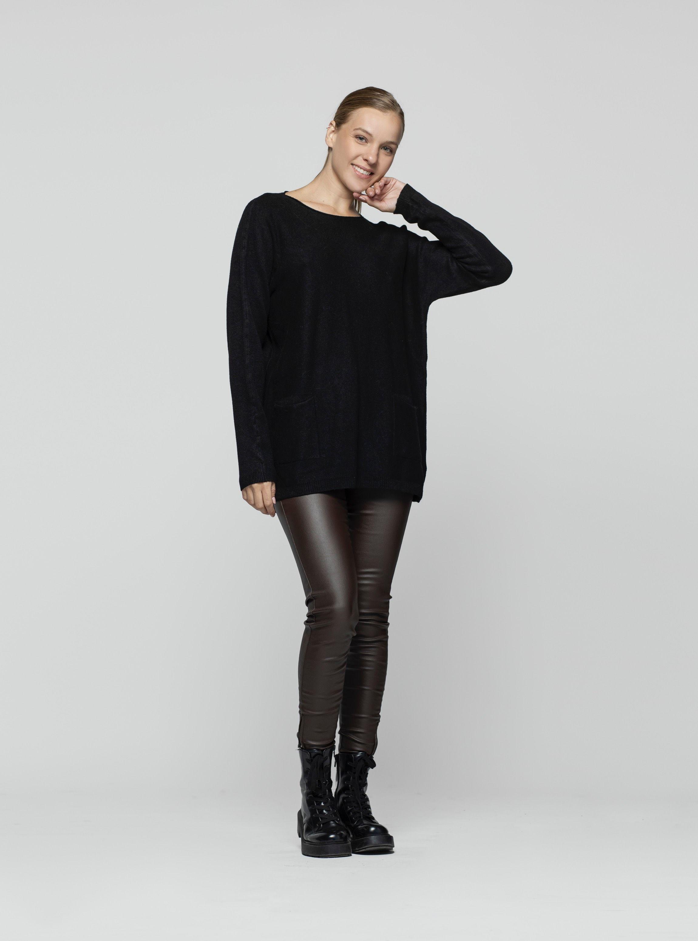 Sweater Mujer Noa Negro Lineatre-0