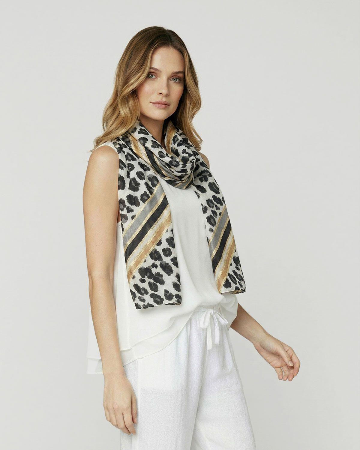 Echarpe Mujer Simona Gris Lineatre-4