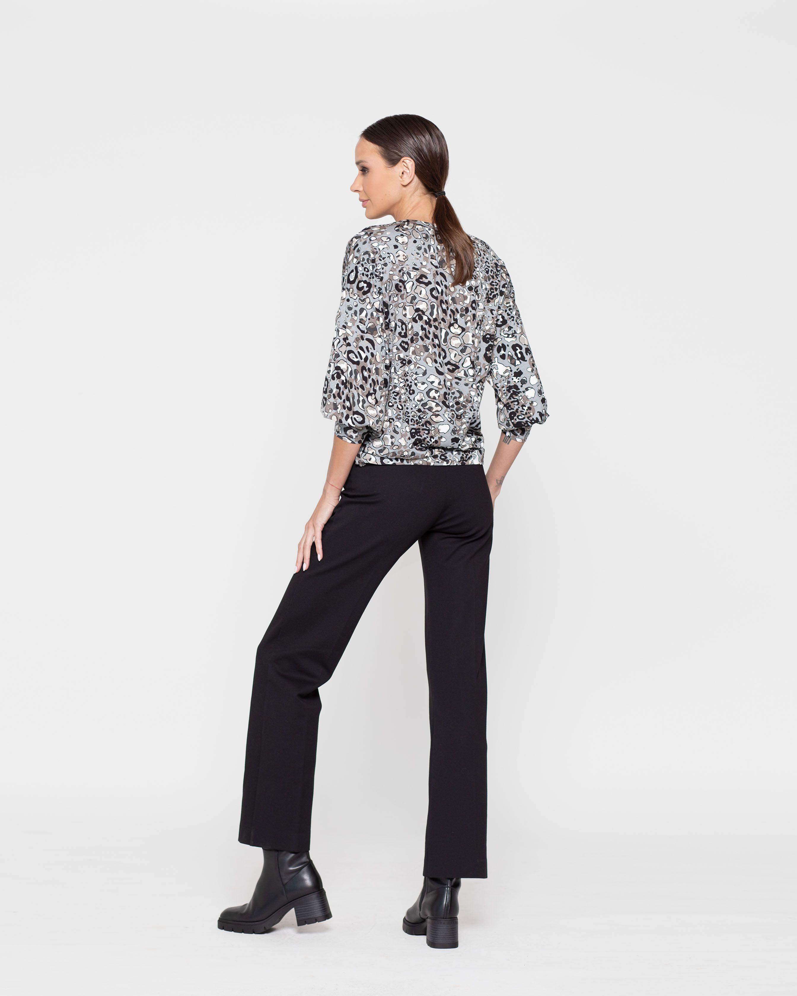 Polera Mujer Iris Café Animal Print Ludovica-2