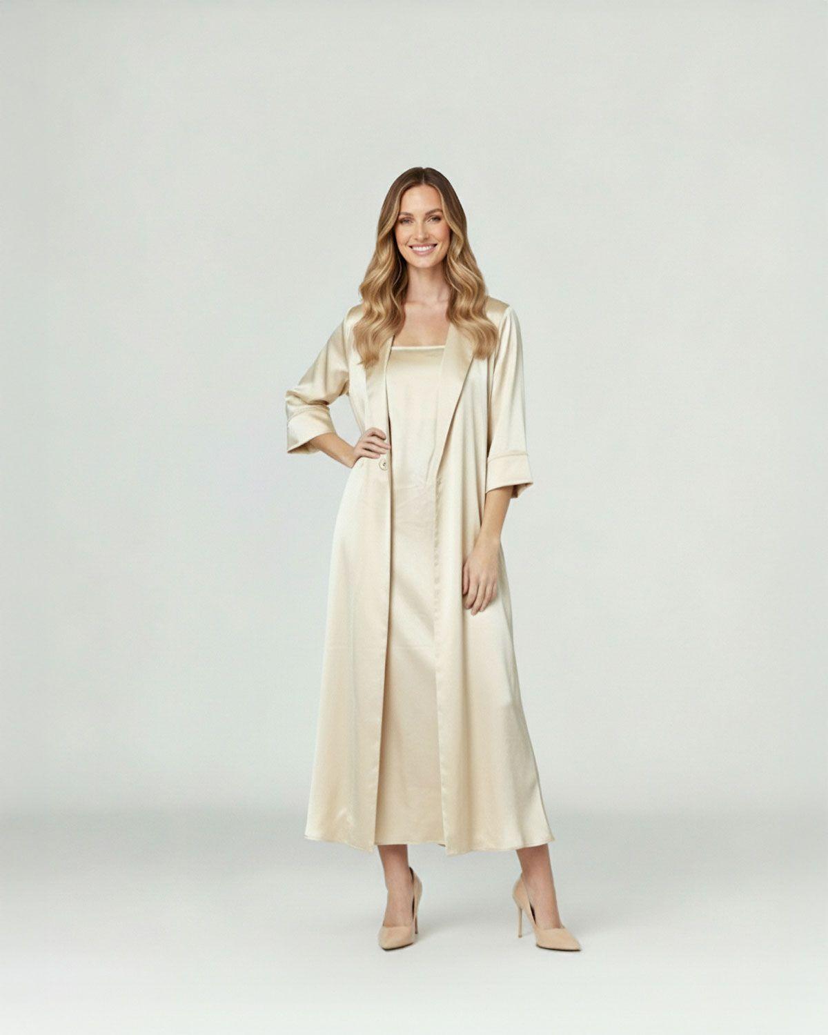 Spolverino Mujer Bianca Relaxed fit Solapa Manga corta con doblez Blanco Lineatre-3