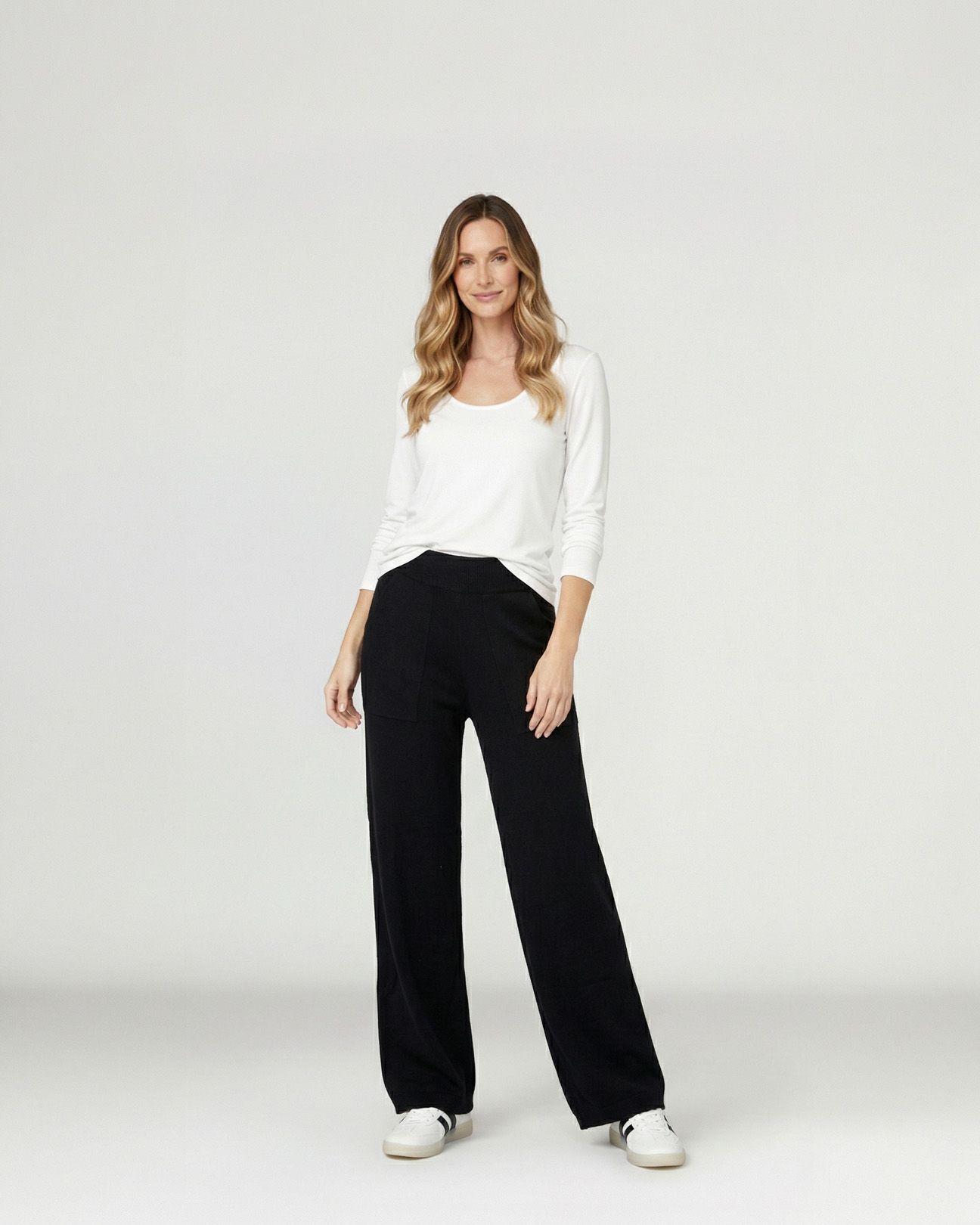Pantalon Mujer Giovanna Regular Negro Lineatre-3