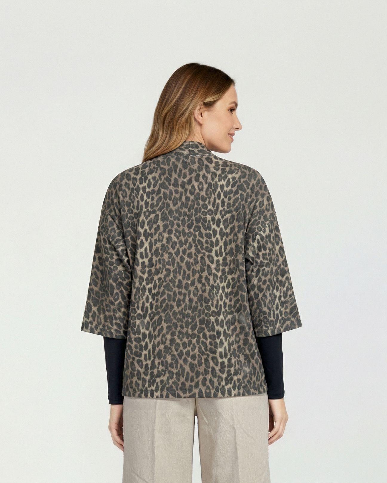 Tapado Mujer Julieta Relaxed Cuello Tipo Kimono Manga Caída Leopardo Lineatre-2