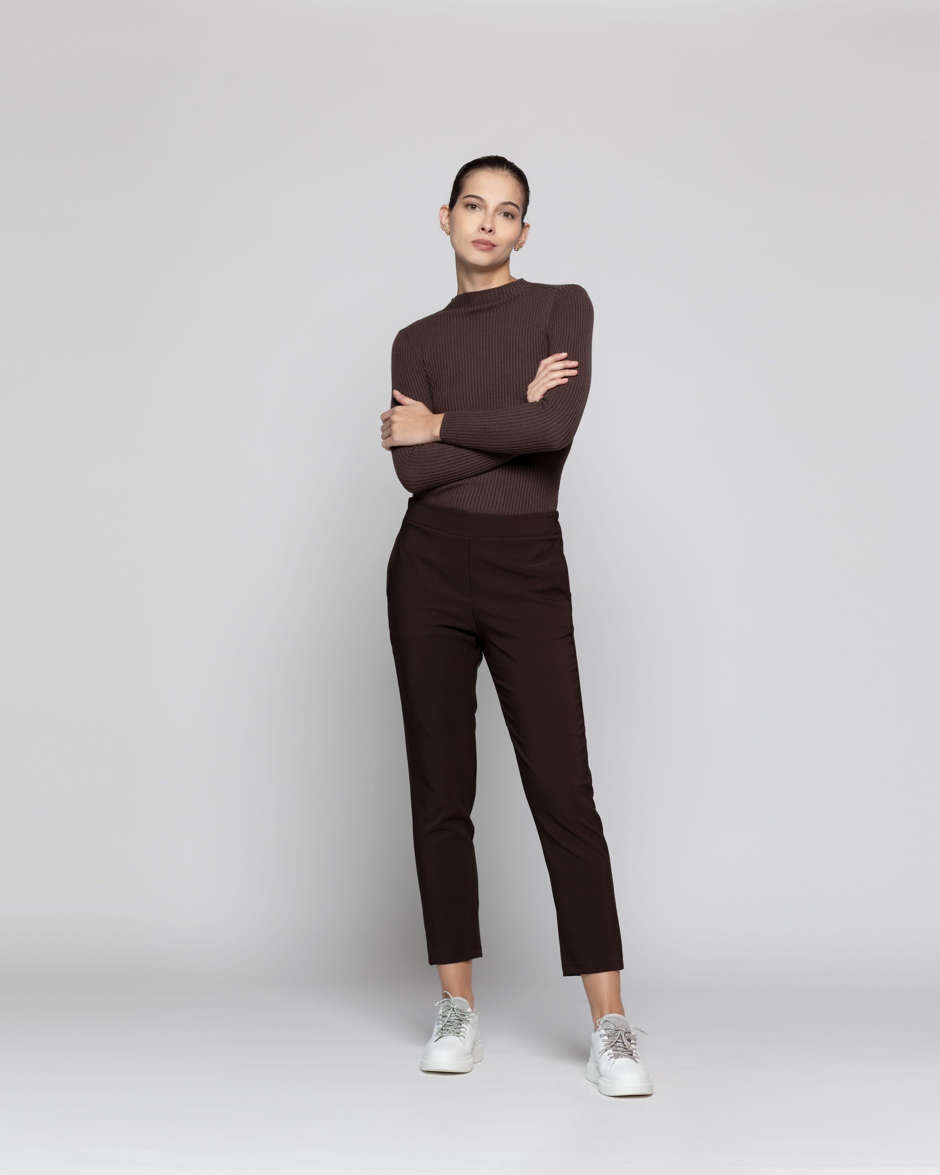 Pantalón Mujer Layla Café Lineatre-0
