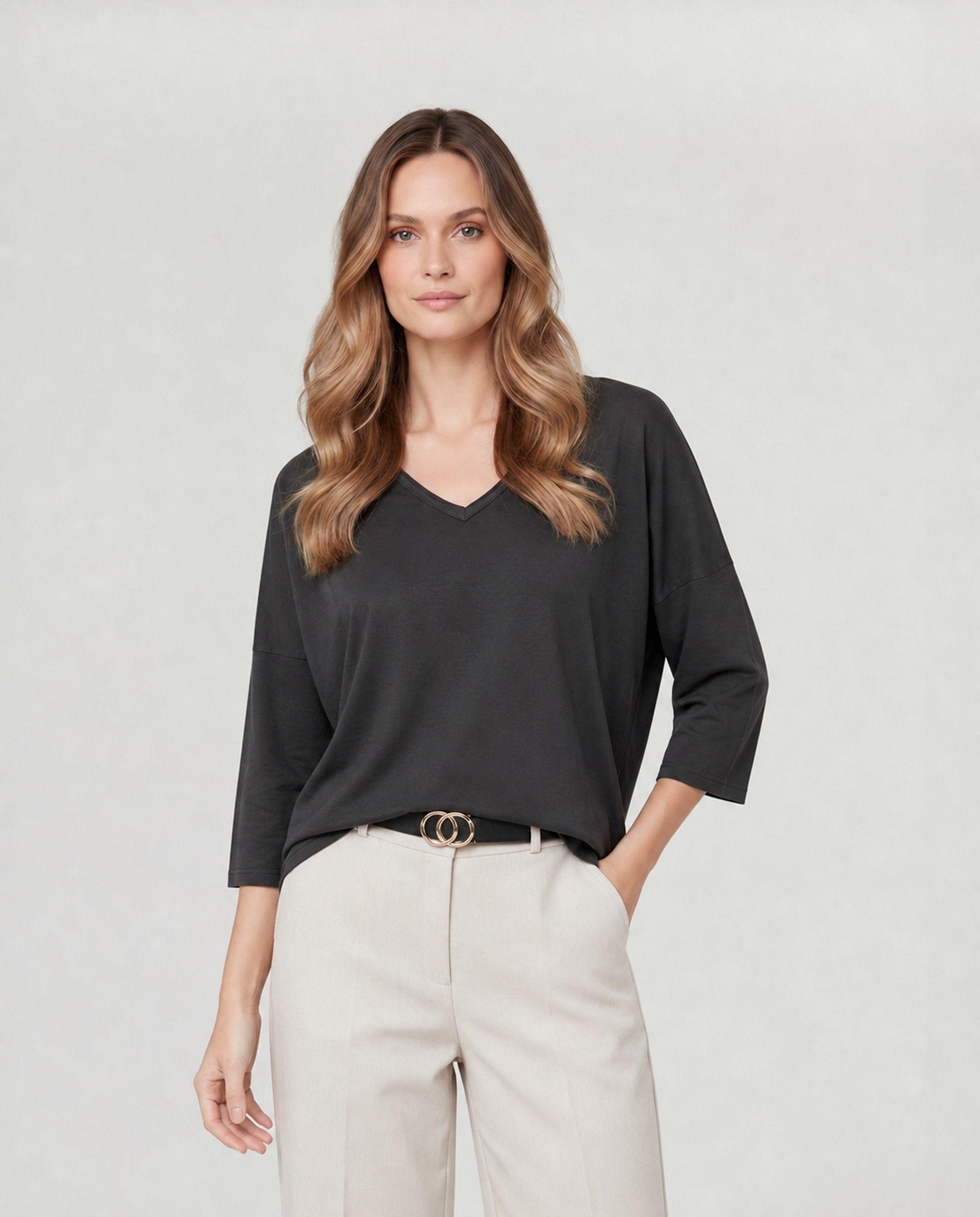 Polera Mujer Beatrice Negro Lineatré-0