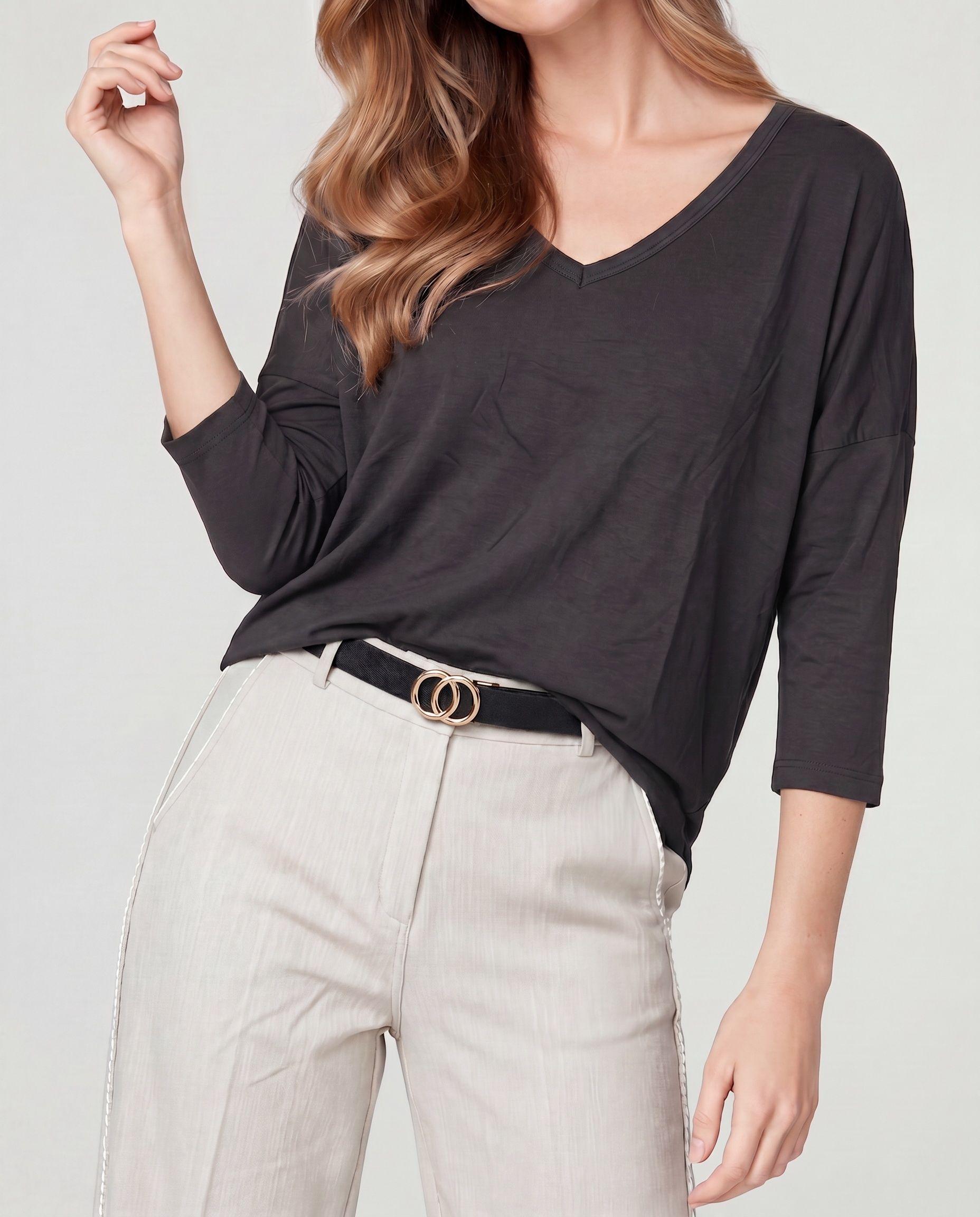 Polera Mujer Beatrice Negro Lineatré-2