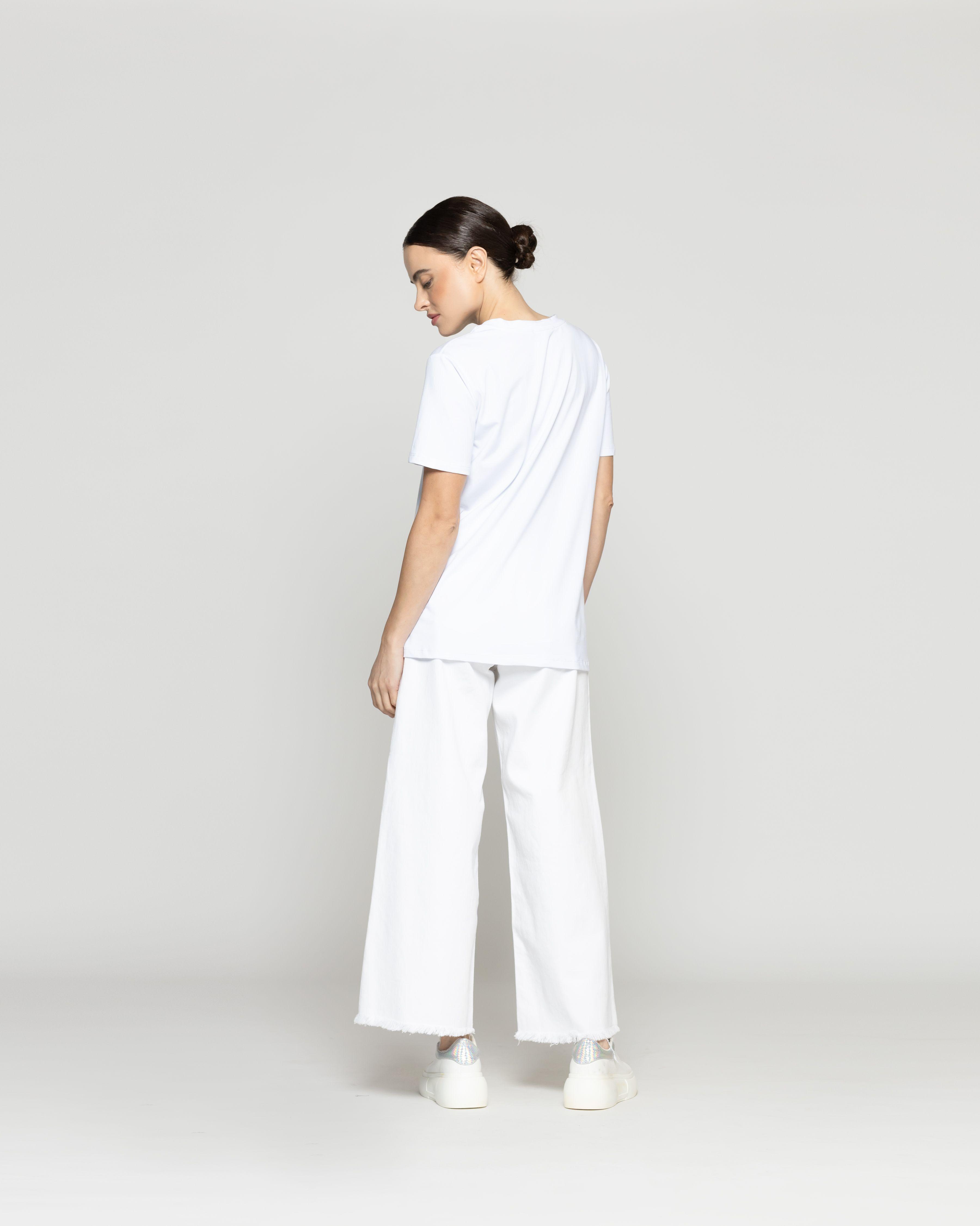Polera Mujer Ovidia Básica Estampada Con Brillos Lineatre-3