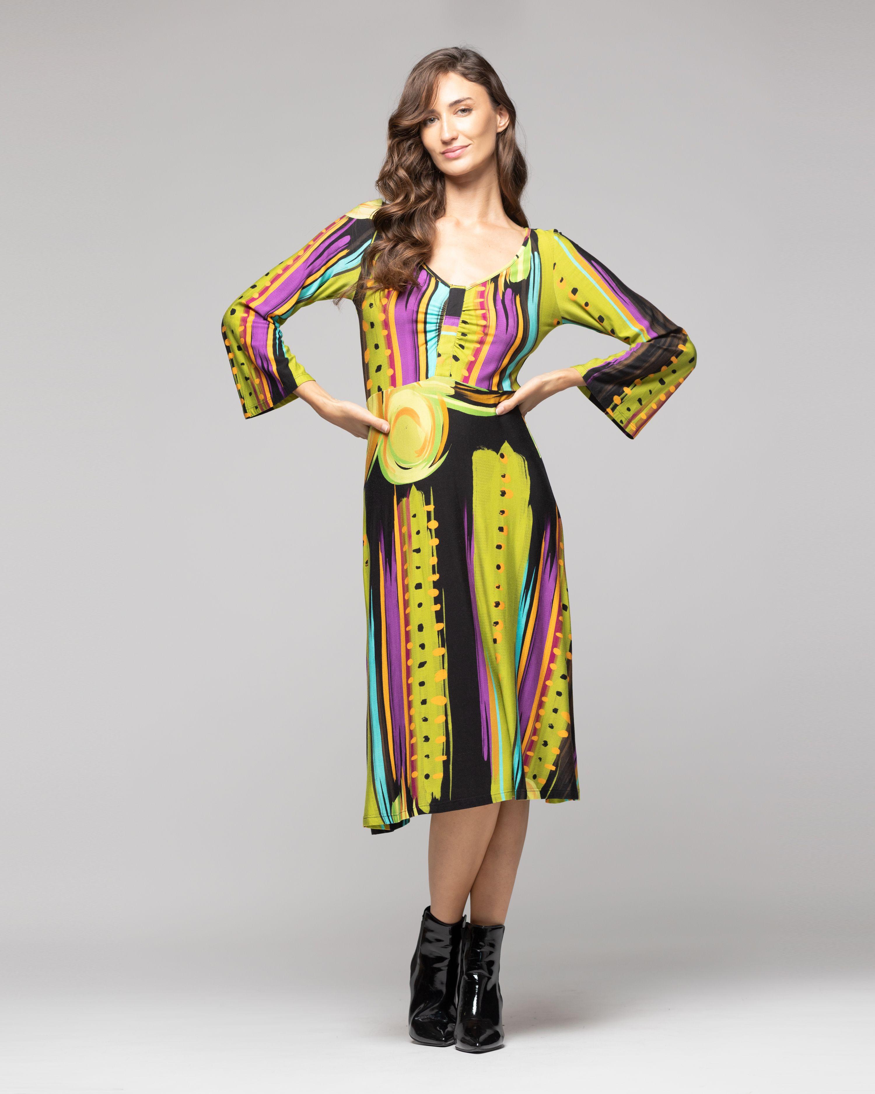 Vestido Mujer Eider Verde Pistacho Lineatre-0